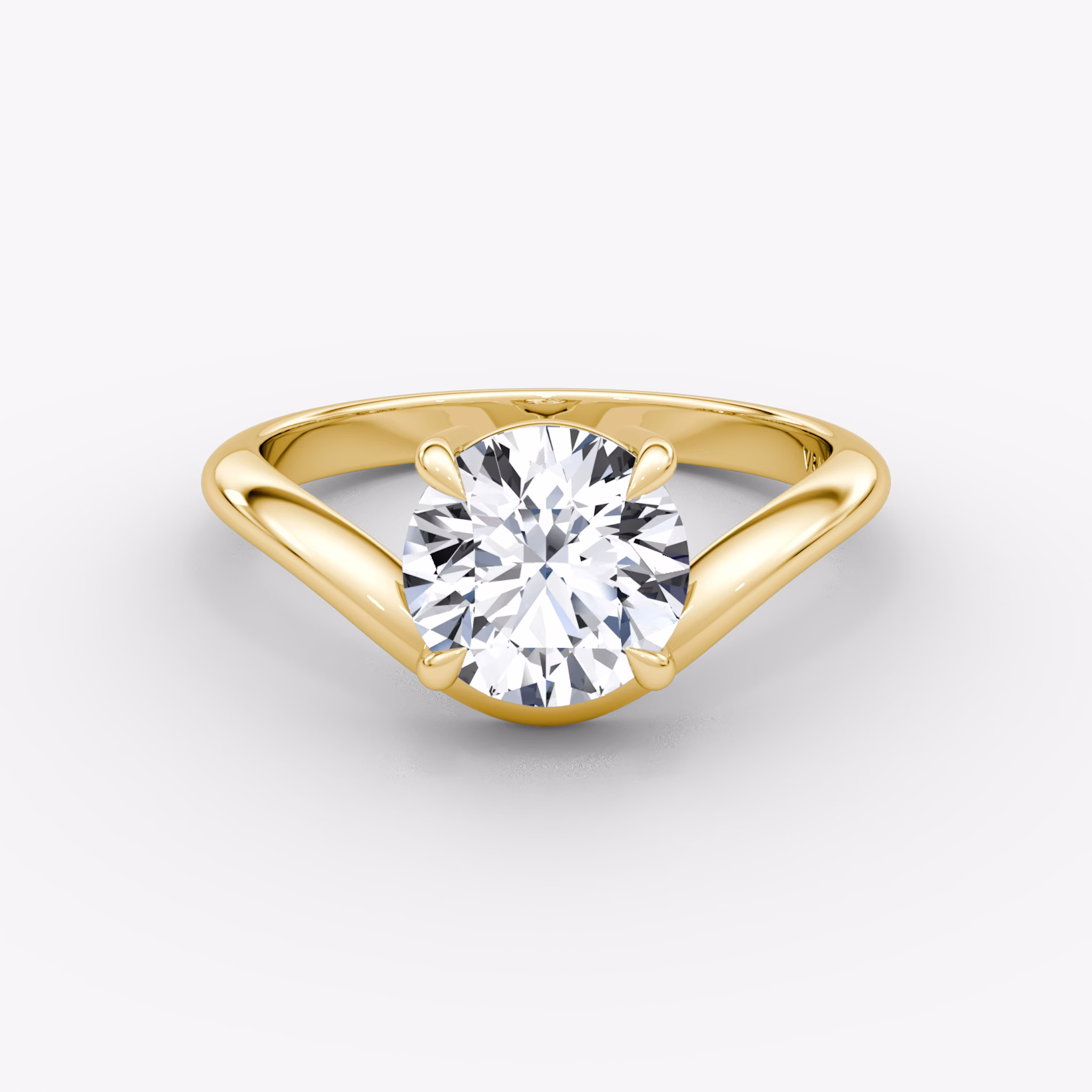The Curve | Round Brilliant | 18k | Yellow Gold | bandAccent: Plain | caratWeight: 1.5ct | diamondOrientation: vertical