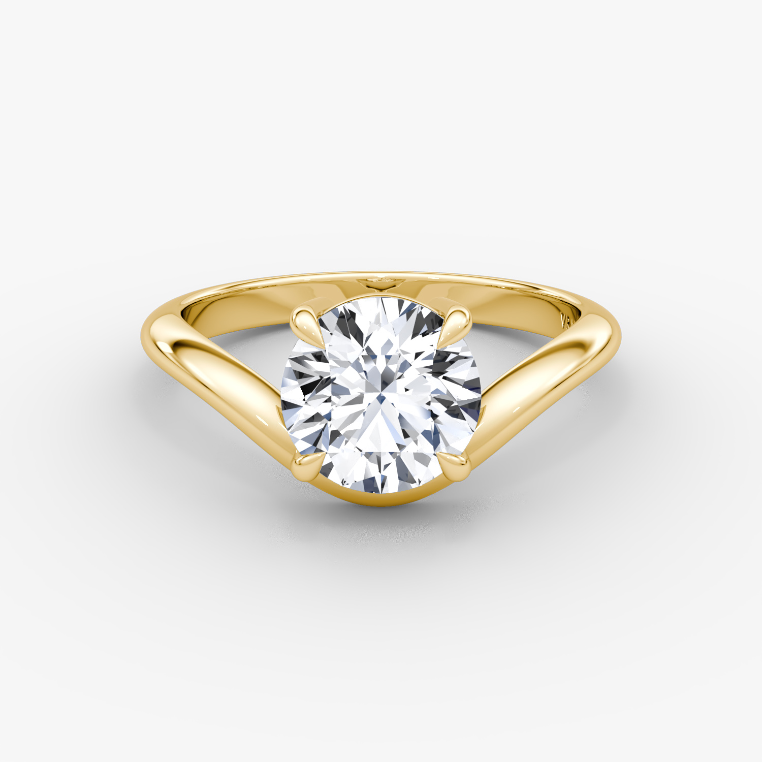 The Curve | Round Brilliant | 18k | Yellow Gold | bandAccent: Plain | caratWeight: 1.0ct | diamondOrientation: vertical