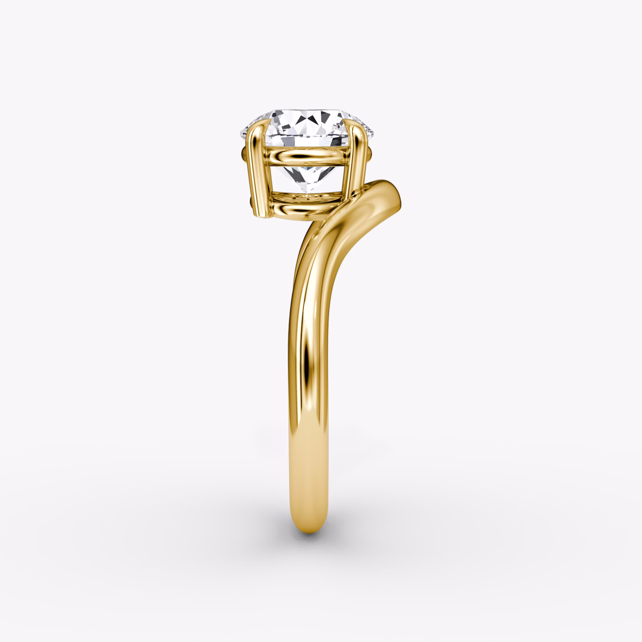 The Curve | Round Brilliant | 18k | Yellow Gold | bandAccent: Plain | caratWeight: other | diamondOrientation: vertical