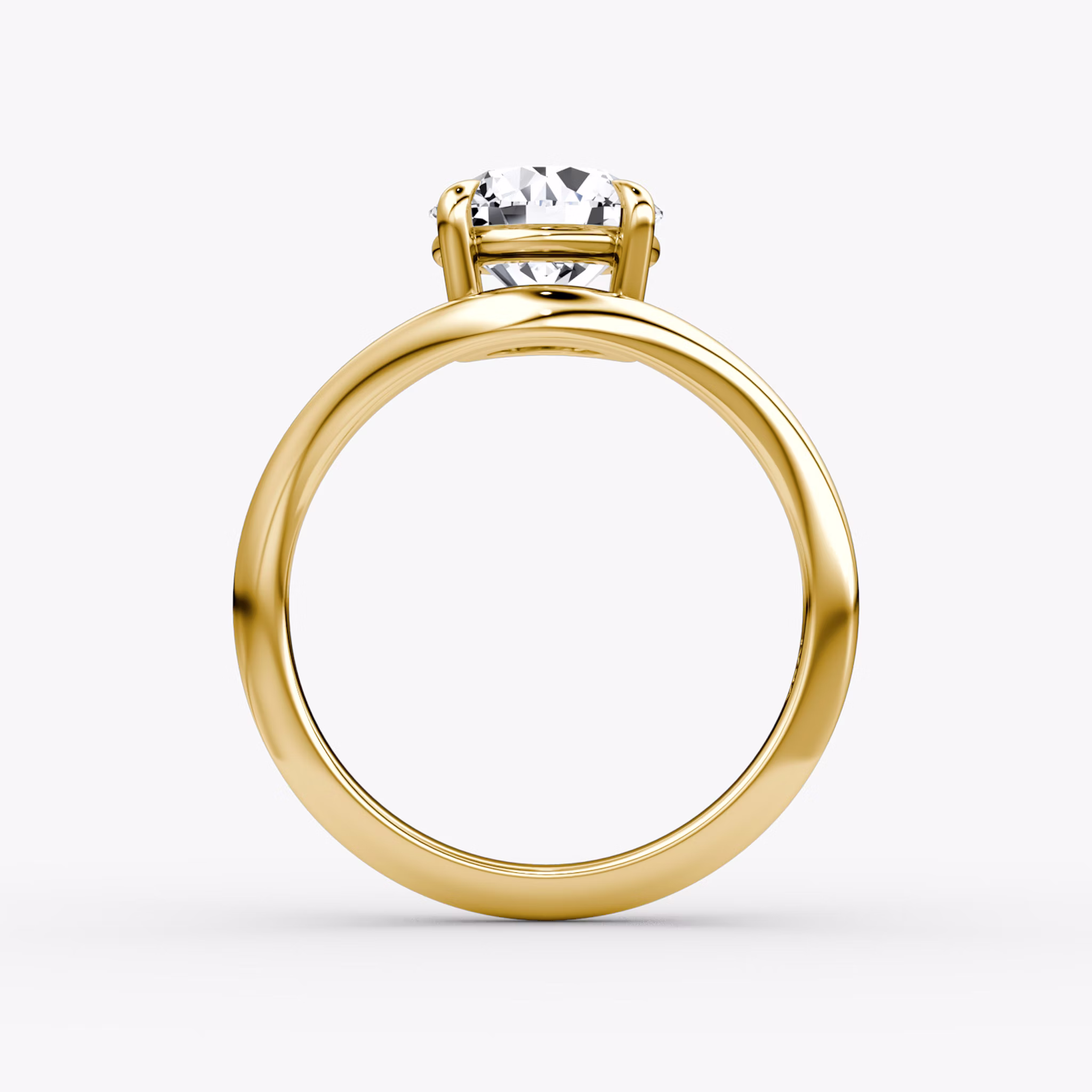The Curve | Round Brilliant | 18k | Yellow Gold | bandAccent: Plain | caratWeight: other | diamondOrientation: vertical