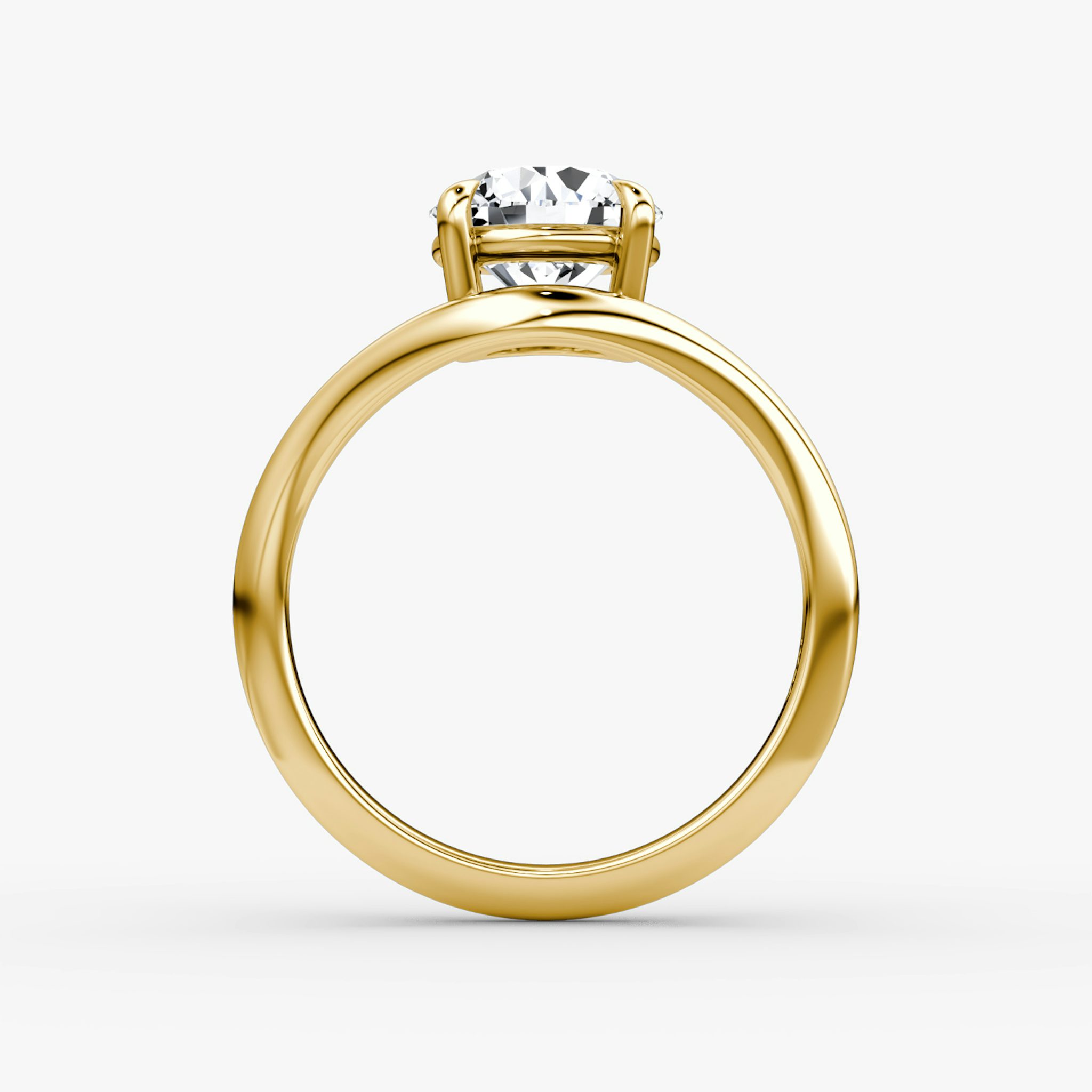 The Curve | Round Brilliant | 18k | Yellow Gold | bandAccent: Plain | caratWeight: other | diamondOrientation: vertical