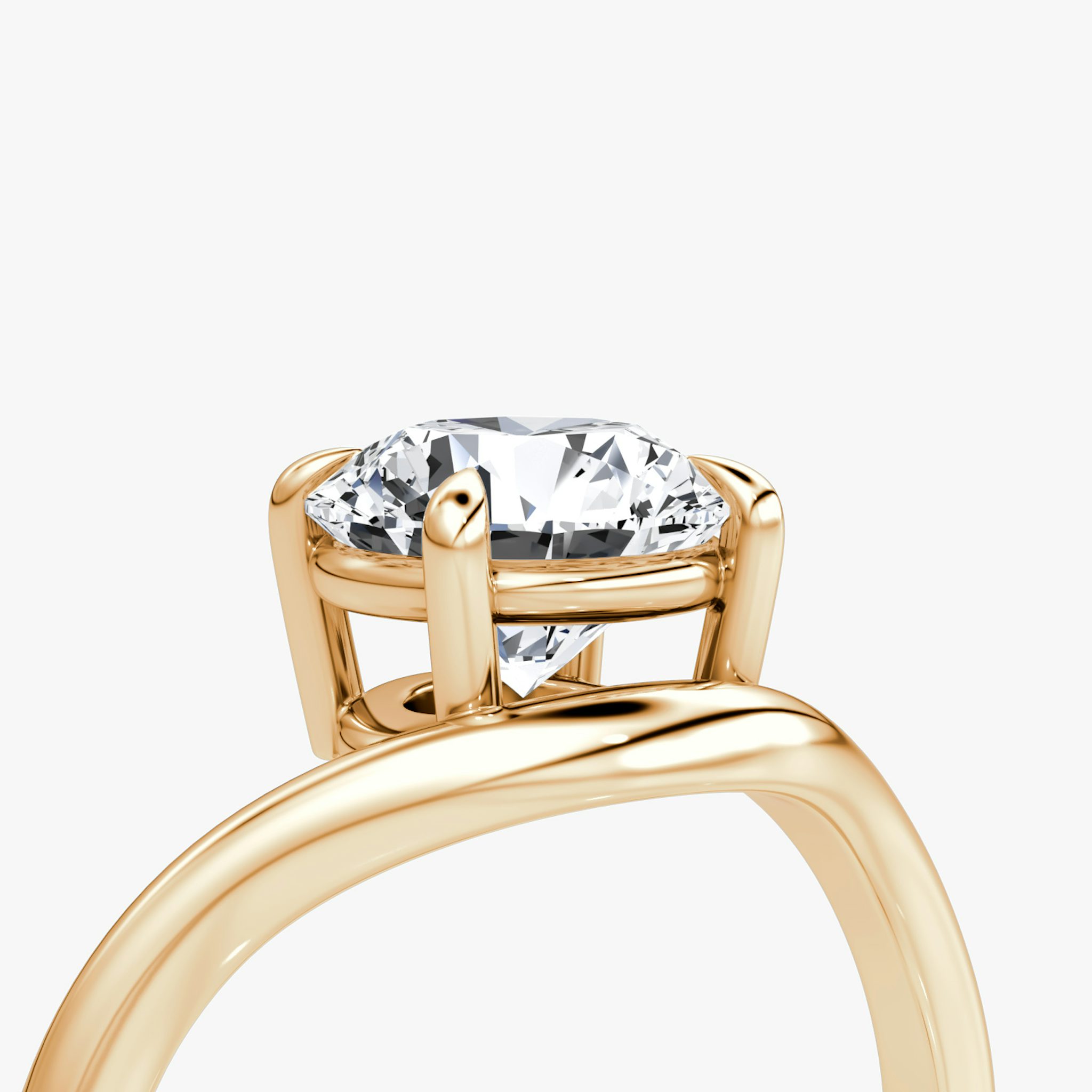 The Curve | Round Brilliant | 14k | Rose Gold | bandAccent: Plain | caratWeight: 2.0ct | diamondOrientation: vertical
