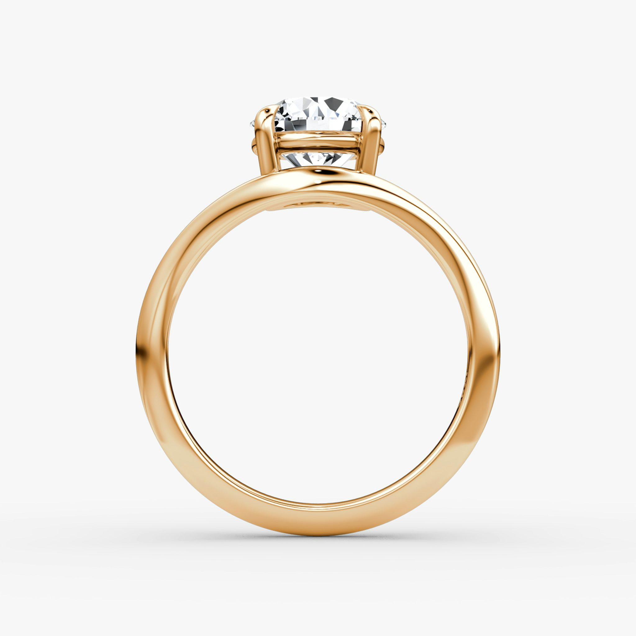 The Curve | Round Brilliant | 14k | Rose Gold | bandAccent: Plain | caratWeight: 2.0ct | diamondOrientation: vertical