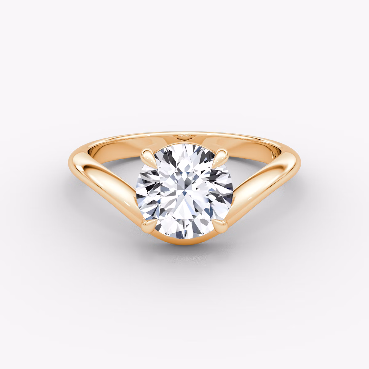 Curve | Rund | 14k | Roségold | bandAccent: Ohne Pavé-Besatz | caratWeight: other | diamondOrientation: vertical