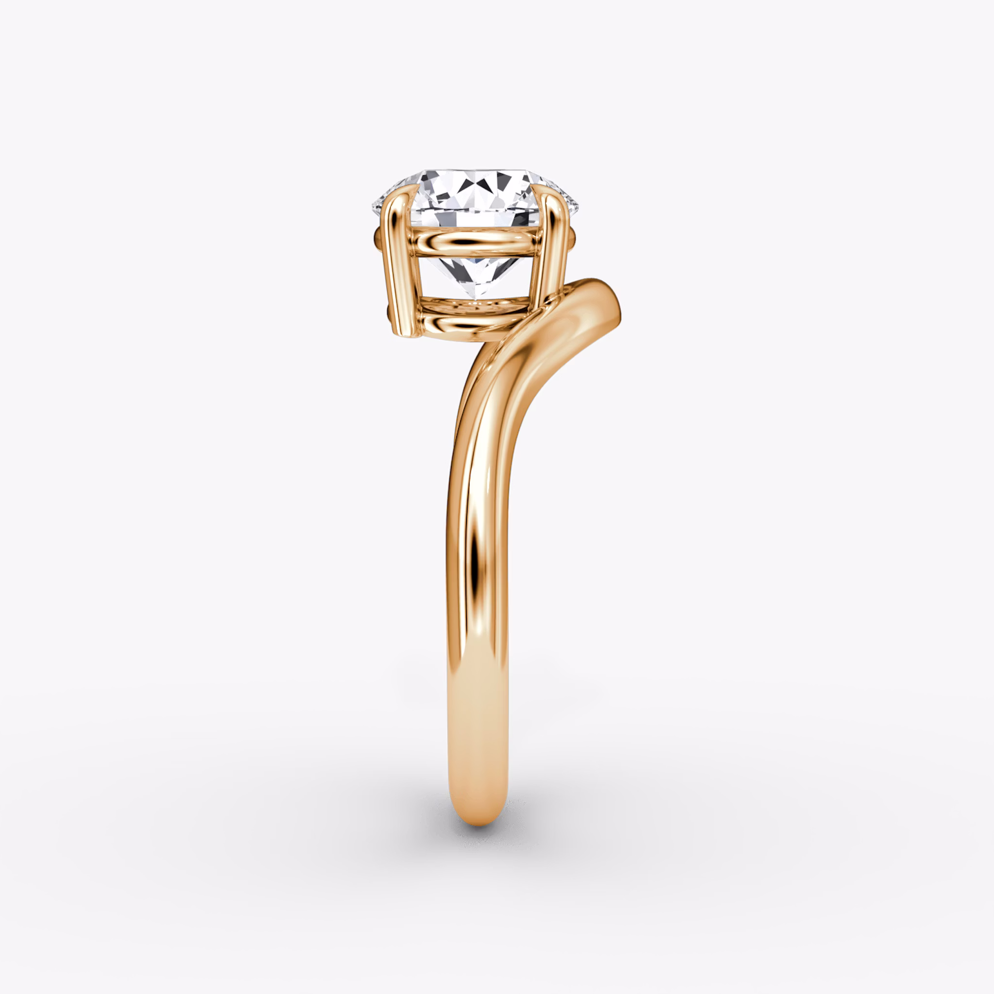 The Curve | Round Brilliant | 14k | Rose Gold | bandAccent: Plain | caratWeight: 1.0ct | diamondOrientation: vertical