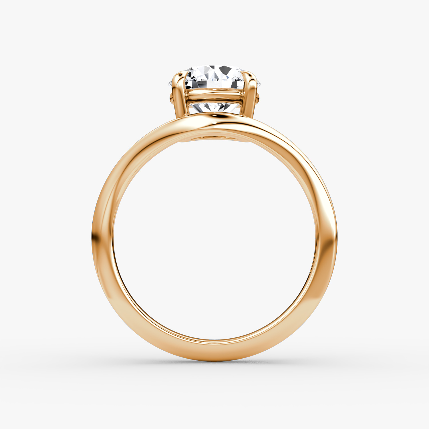 The Curve | Round Brilliant | 14k | Rose Gold | bandAccent: Plain | caratWeight: 1.0ct | diamondOrientation: vertical