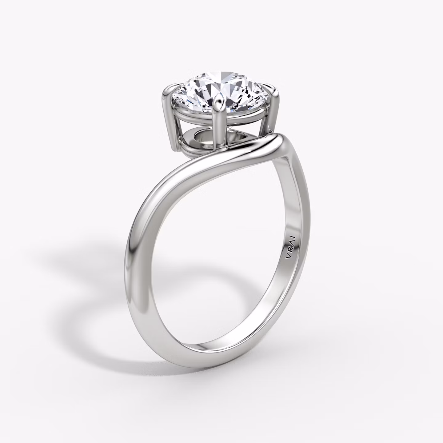 Curve | Rund | 18k | Weißgold | bandAccent: Ohne Pavé-Besatz | caratWeight: 1.0ct | diamondOrientation: vertical