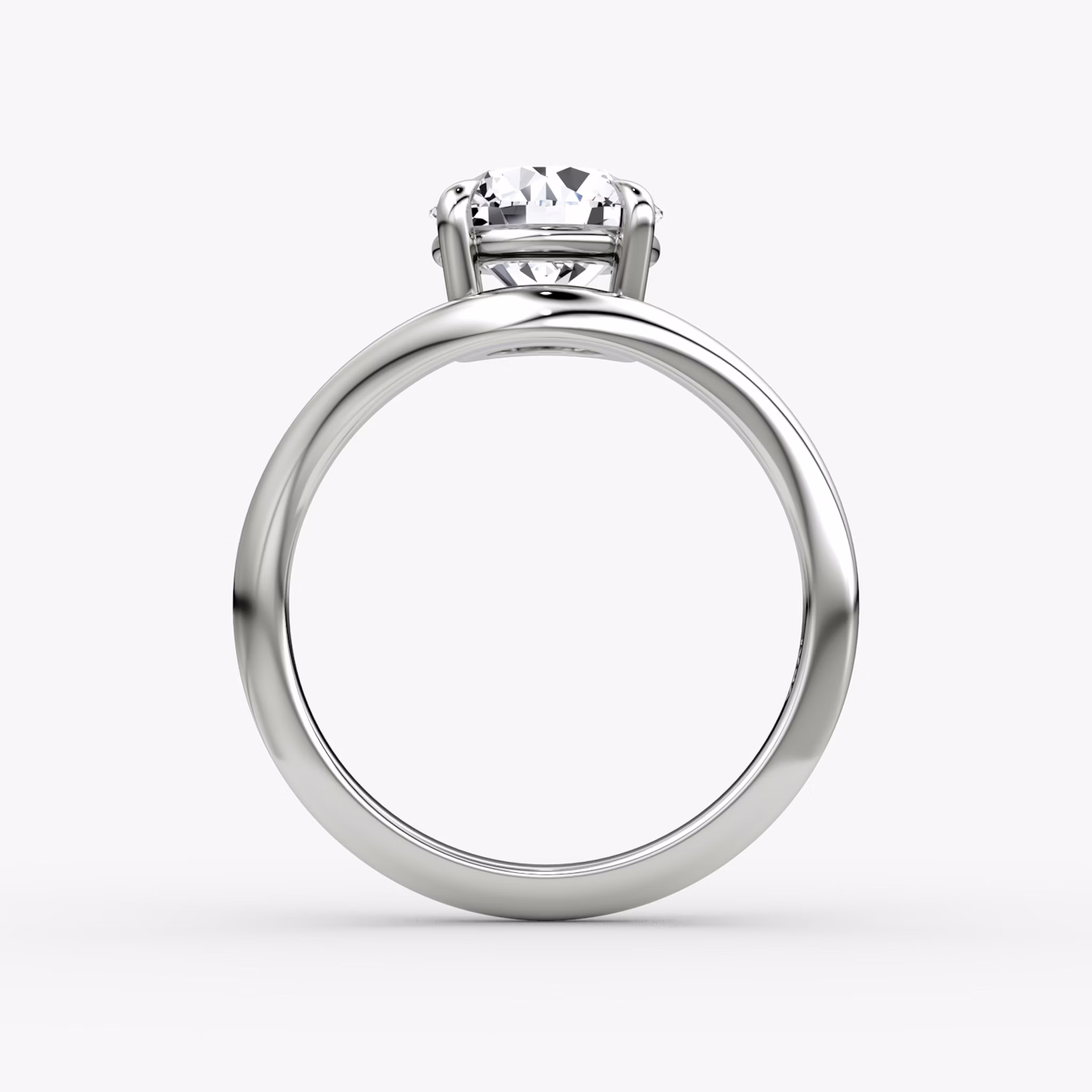 The Curve | Round Brilliant | 18k | White Gold | bandAccent: Plain | caratWeight: 1.5ct | diamondOrientation: vertical