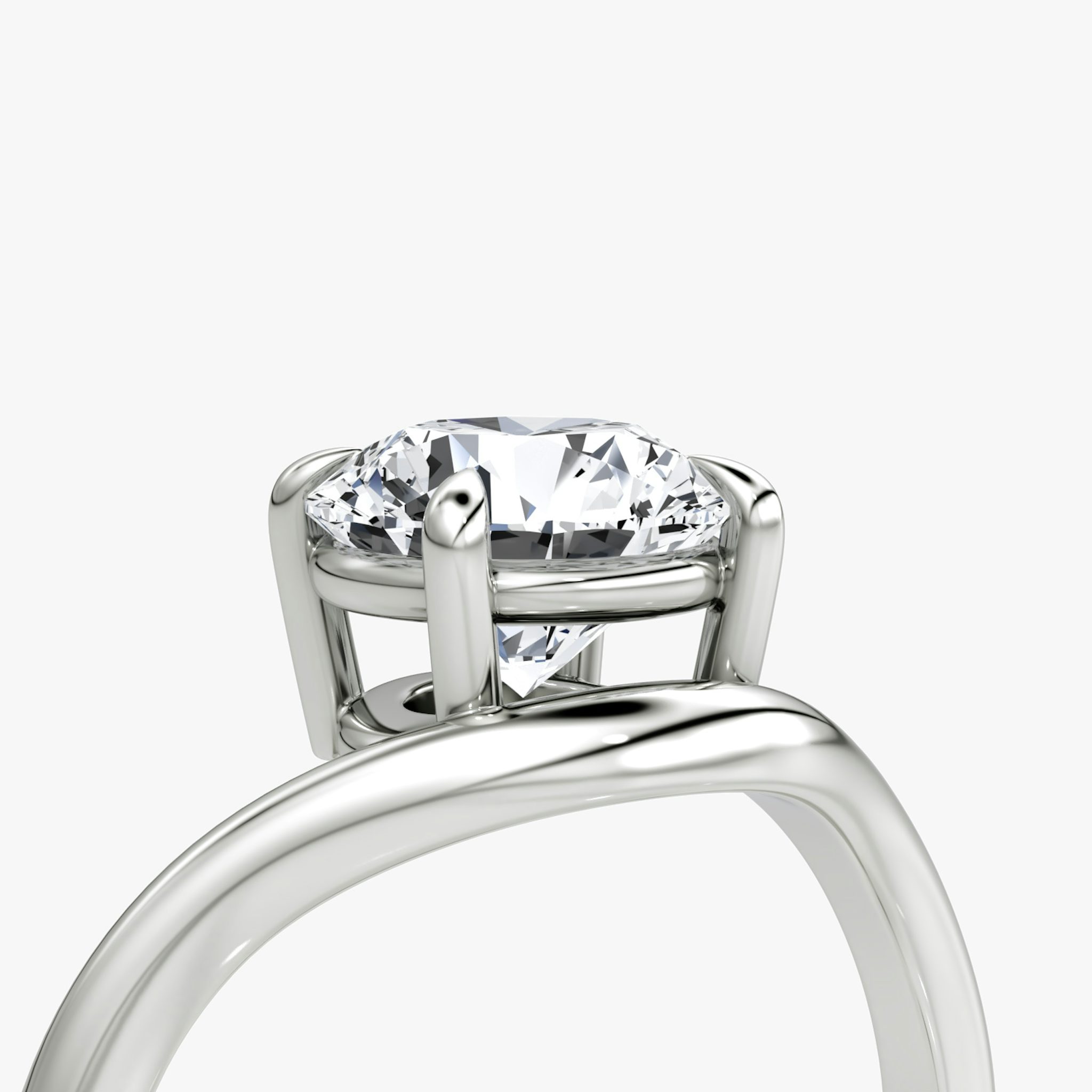 The Curve | Round Brilliant | 18k | White Gold | bandAccent: Plain | caratWeight: other | diamondOrientation: vertical