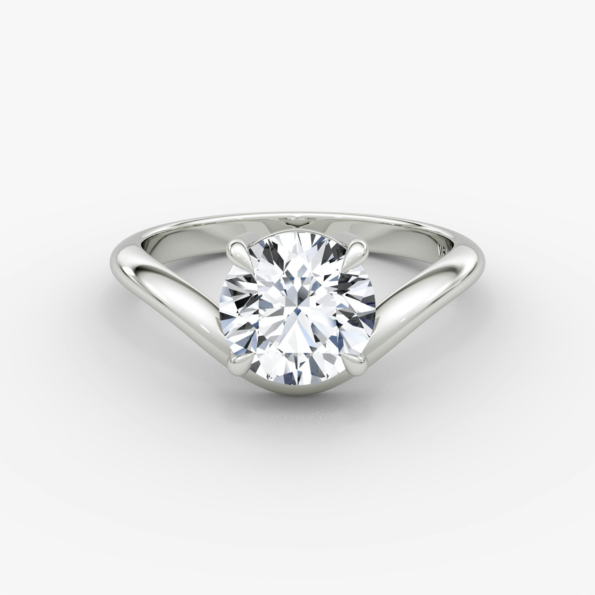 The Curve | Round Brilliant | 18k | White Gold | bandAccent: Plain | caratWeight: other | diamondOrientation: vertical