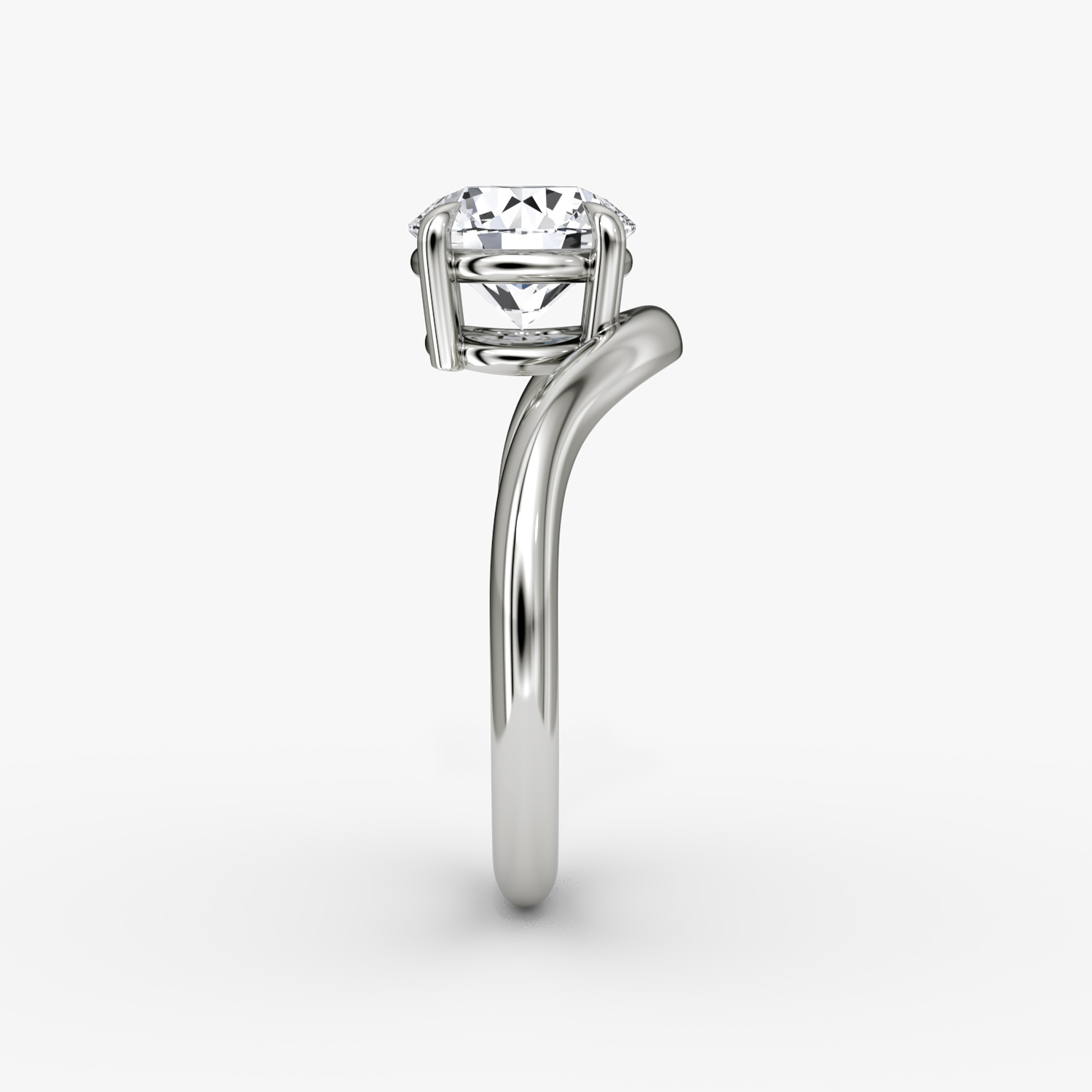 The Curve | Round Brilliant | Platinum | bandAccent: Plain | caratWeight: 2.0ct | diamondOrientation: vertical