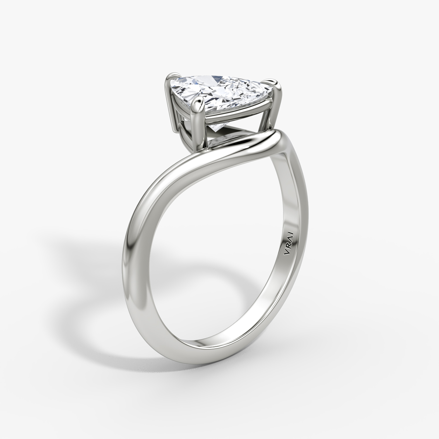 The Curve | Trillion | 18k | White Gold | bandAccent: Plain | diamondOrientation: vertical | caratWeight: other
