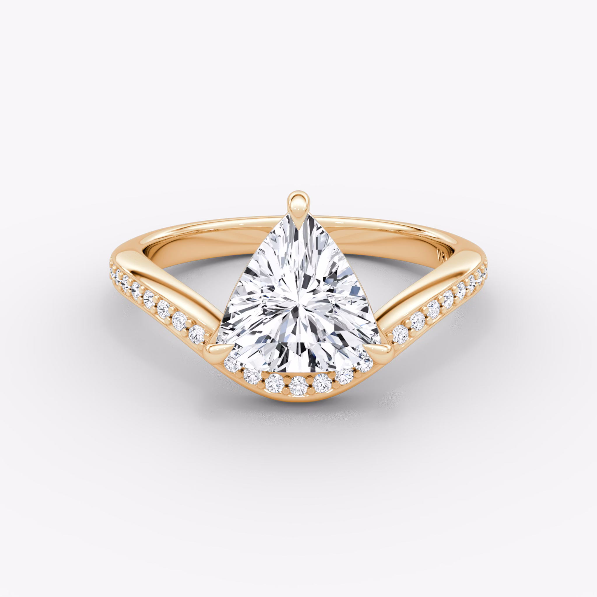 The Curve | Trillion | 14k | Rose Gold | bandAccent: Pavé | diamondOrientation: vertical | caratWeight: other