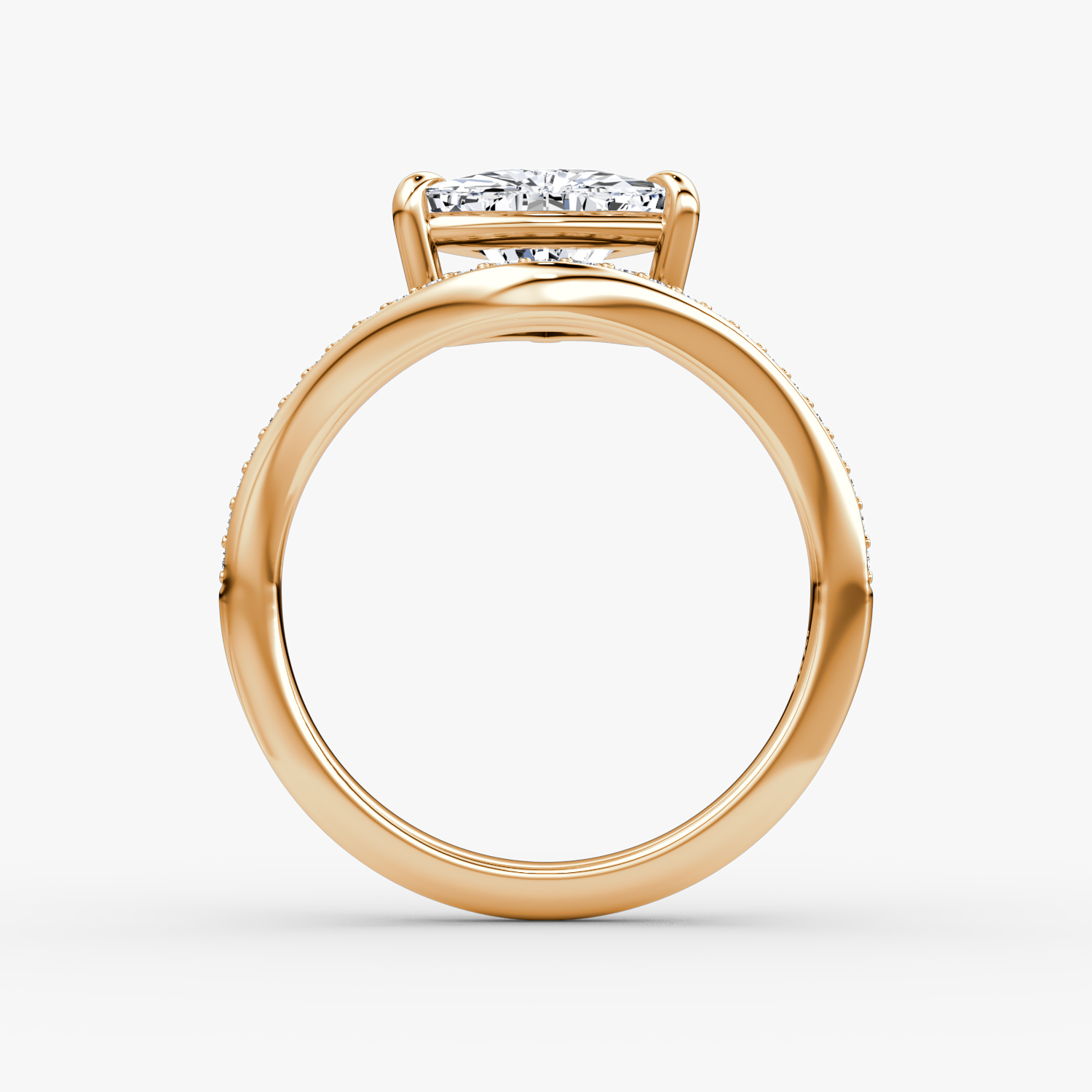 The Curve | Trillion | 14k | Rose Gold | bandAccent: Pavé | diamondOrientation: vertical | caratWeight: other