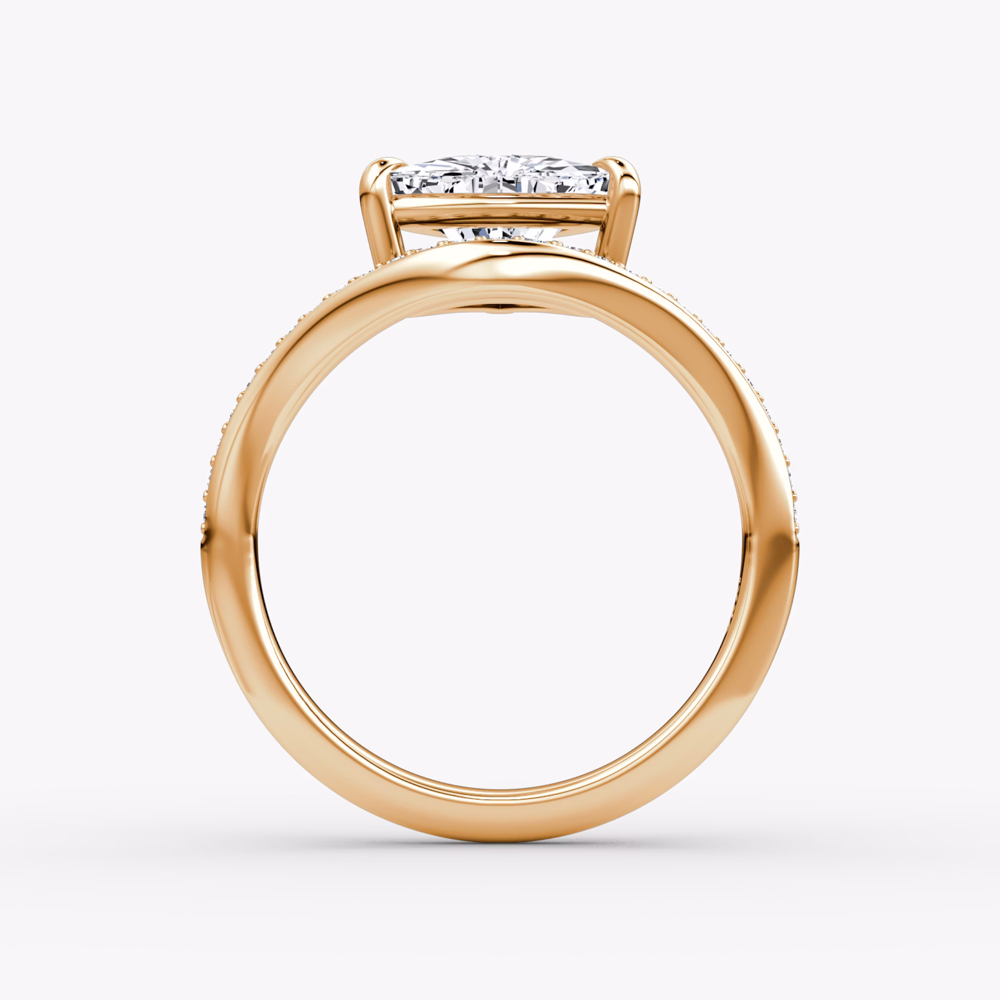 The Curve | Trillion | 14k | Rose Gold | bandAccent: Pavé | diamondOrientation: vertical | caratWeight: other