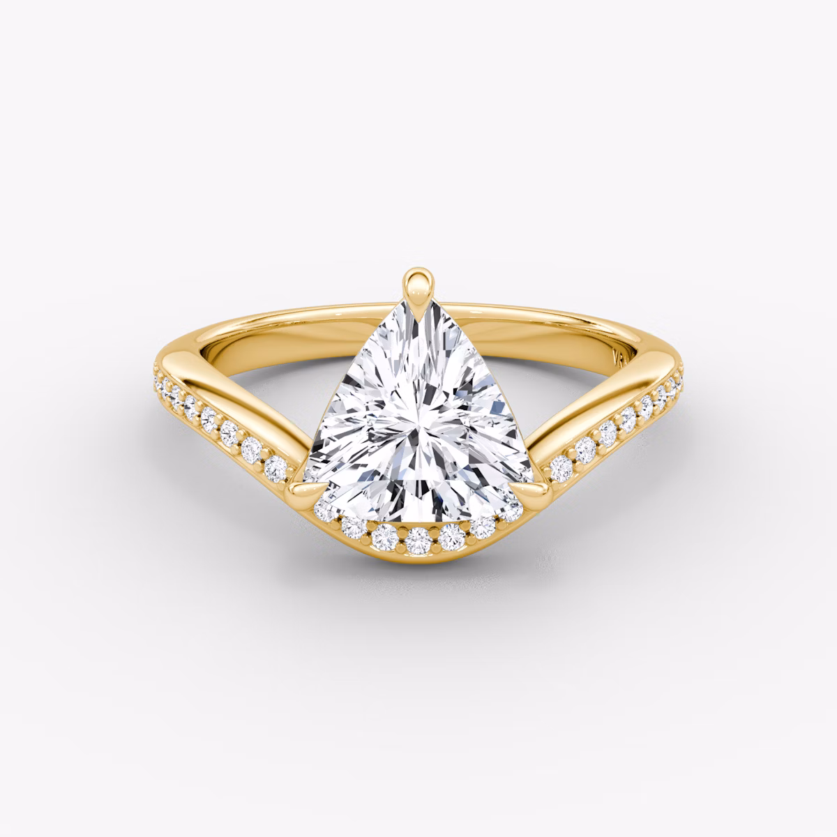 Curve | Trillant | 18k | Gelbgold | bandAccent: Mit Pavé-Besatz | diamondOrientation: vertical | caratWeight: other