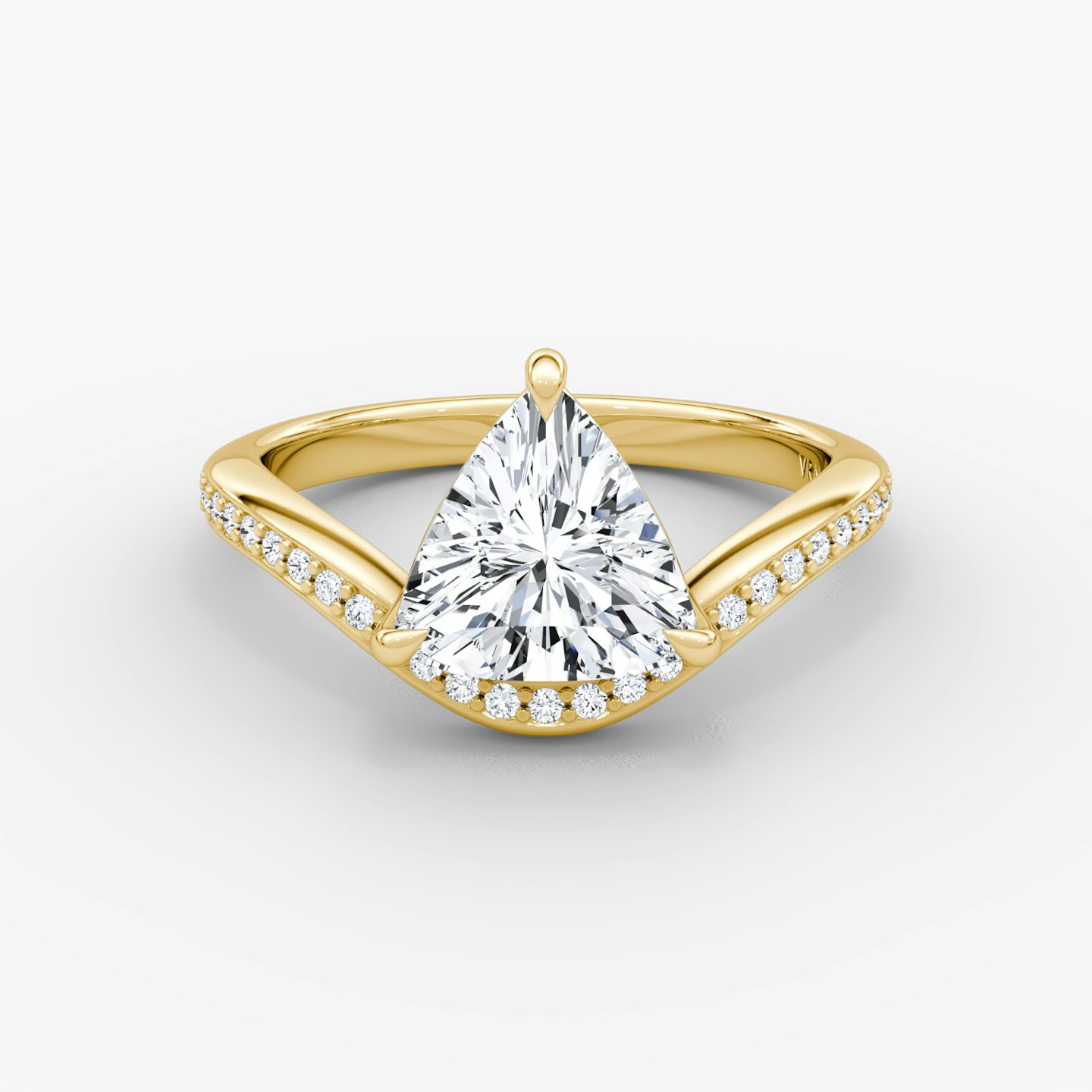 Curve | Trillant | 18k | Gelbgold | bandAccent: Mit Pavé-Besatz | diamondOrientation: vertical | caratWeight: other