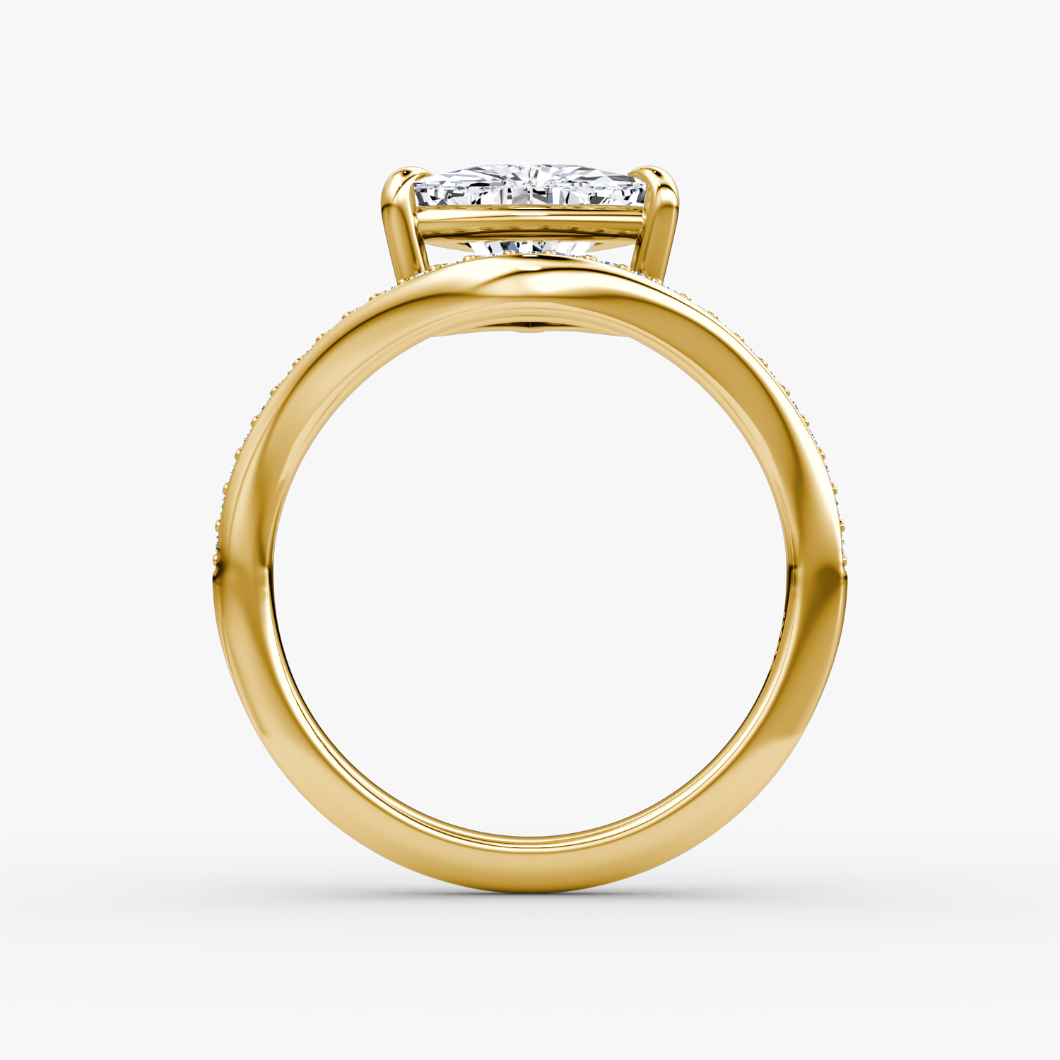 The Curve | Trillion | 18k | Yellow Gold | bandAccent: Pavé | diamondOrientation: vertical | caratWeight: other