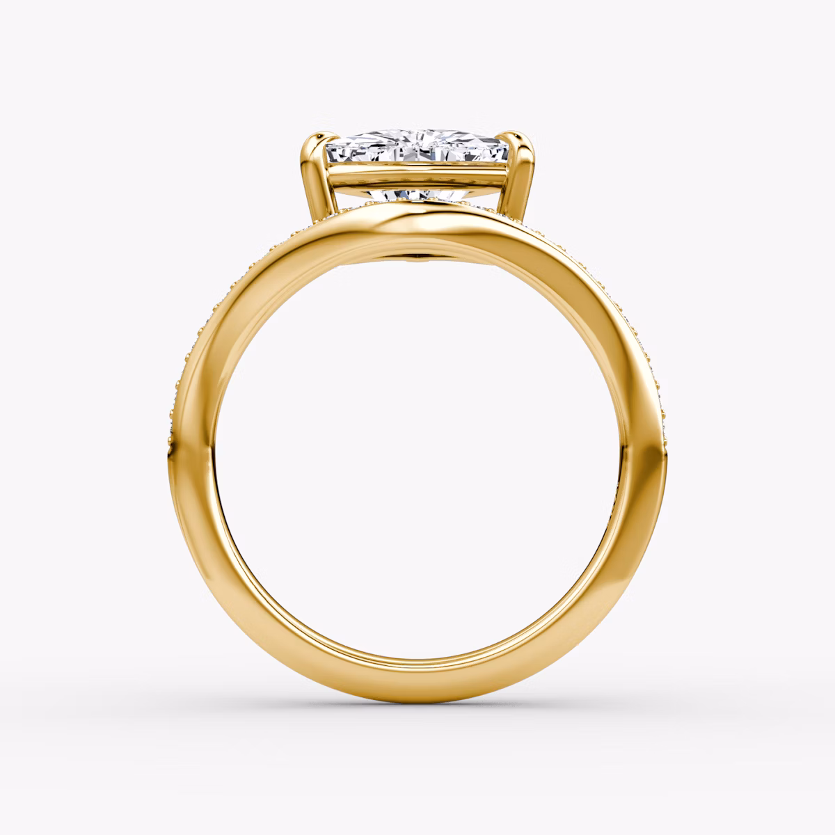Curve | Trillant | 18k | Gelbgold | bandAccent: Mit Pavé-Besatz | diamondOrientation: vertical | caratWeight: other