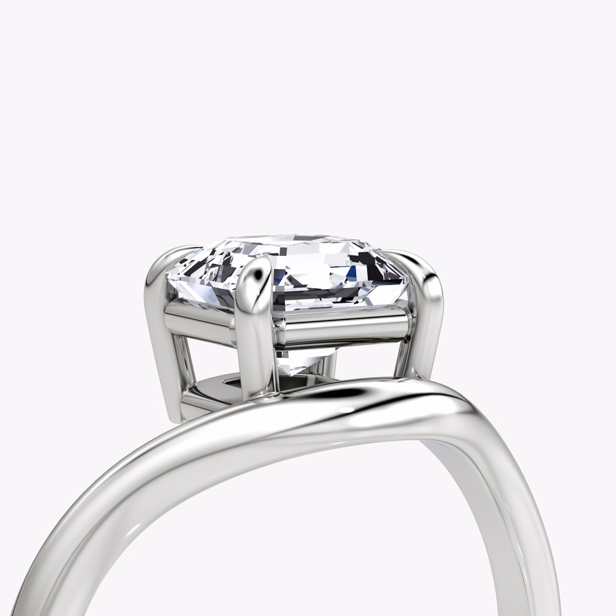 The Curve | Asscher | Platinum | bandAccent: Plain | diamondOrientation: vertical | caratWeight: other