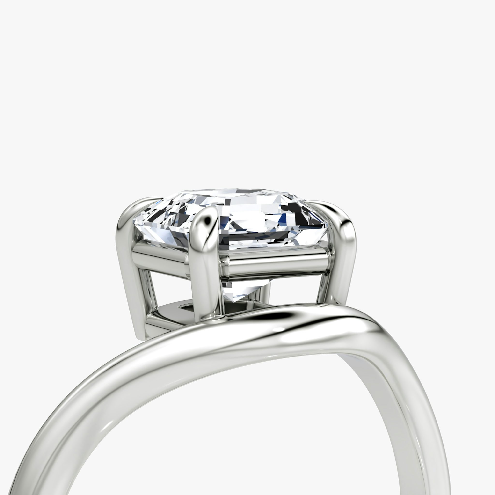 The Curve | Asscher | Platinum | bandAccent: Plain | diamondOrientation: vertical | caratWeight: other