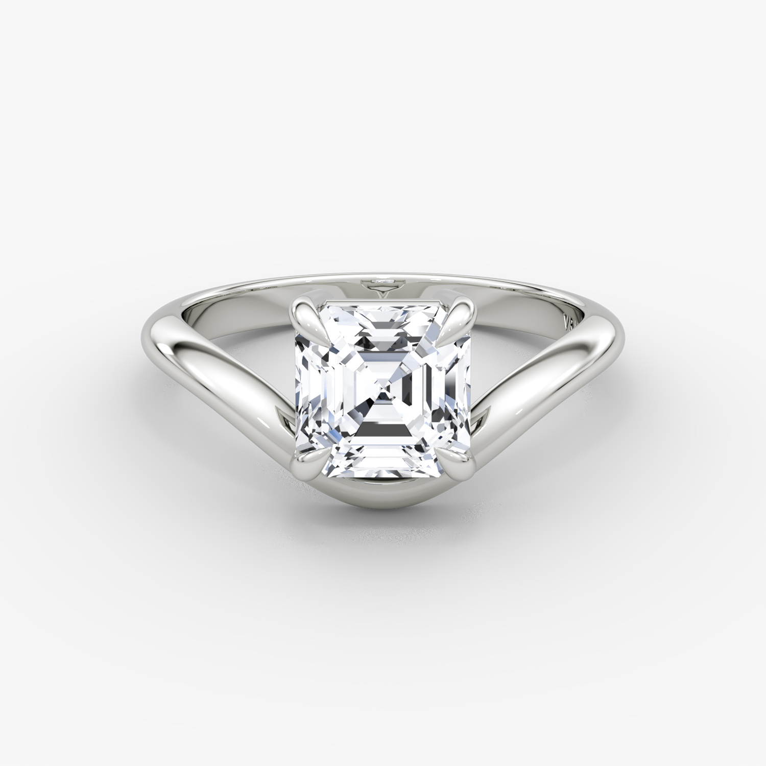 The Curve | Asscher | Platinum | bandAccent: Plain | diamondOrientation: vertical | caratWeight: other