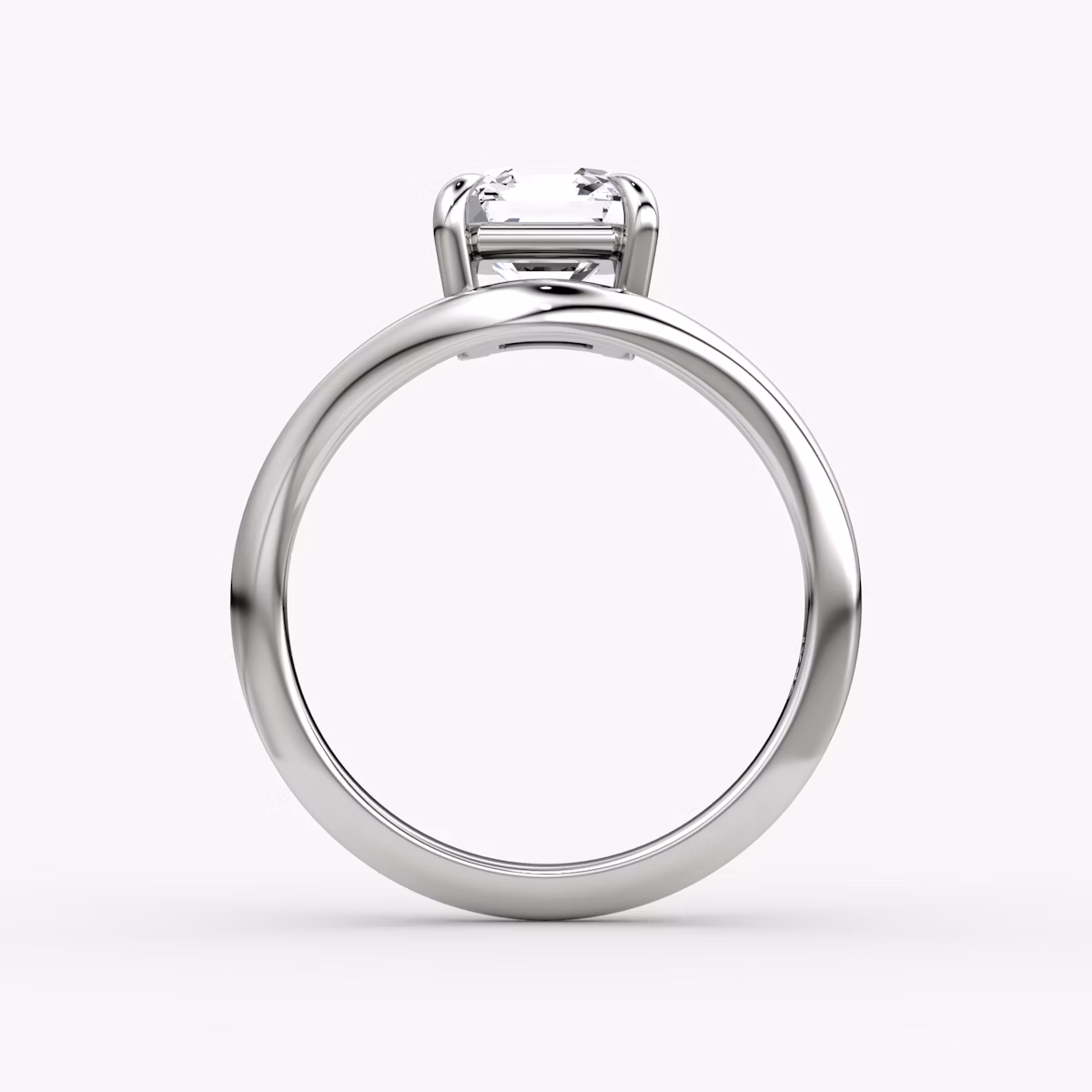 Curve | Asscher | 18k | Weißgold | bandAccent: Ohne Pavé-Besatz | diamondOrientation: vertical | caratWeight: other