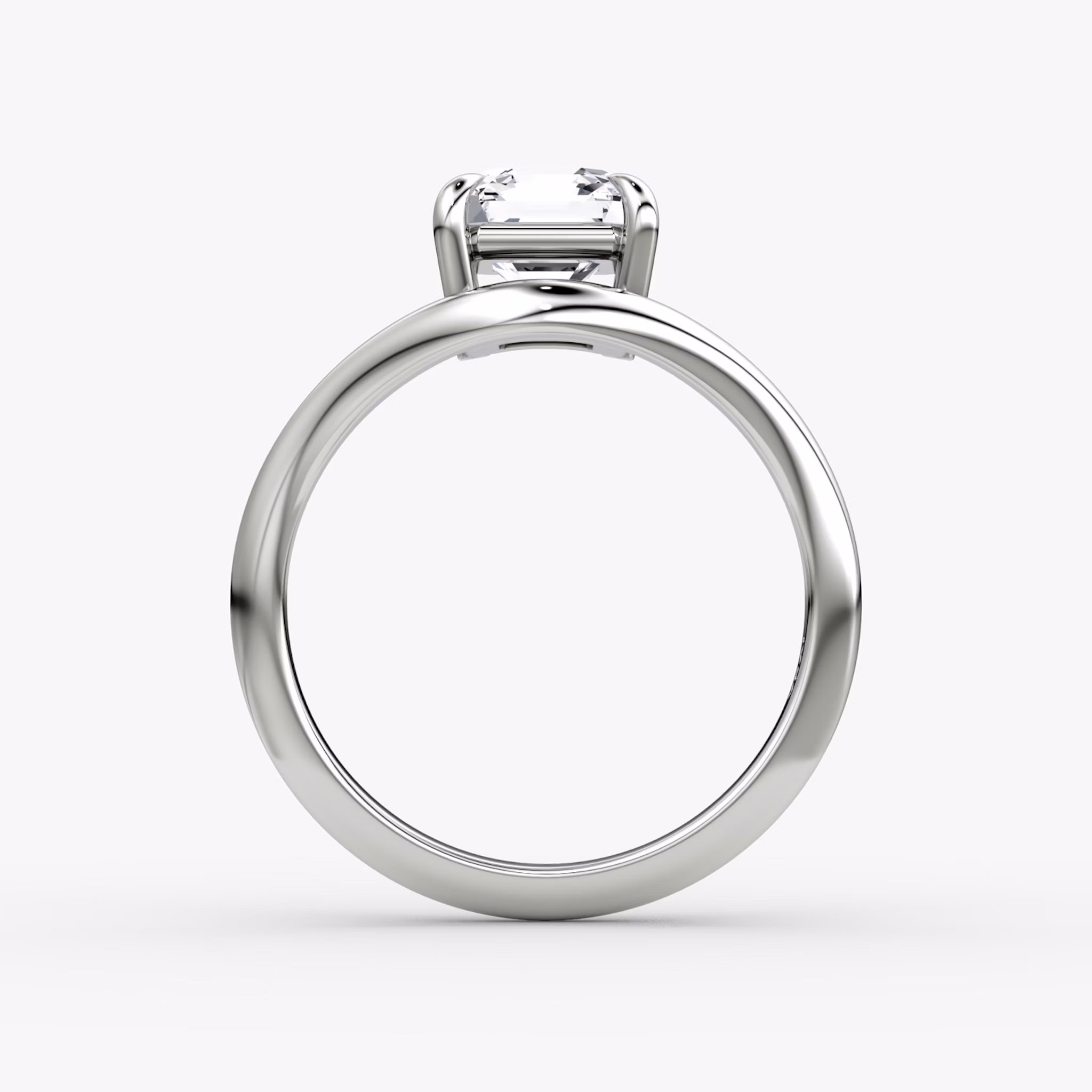 The Curve | Asscher | 18k | White Gold | bandAccent: Plain | diamondOrientation: vertical | caratWeight: other