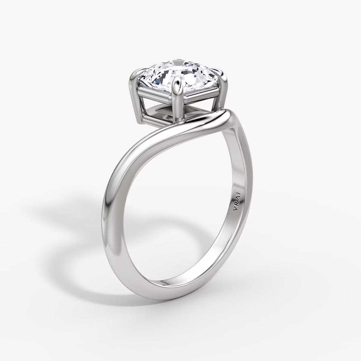 Curve | Asscher | 18k | Weißgold | bandAccent: Ohne Pavé-Besatz | diamondOrientation: vertical | caratWeight: other