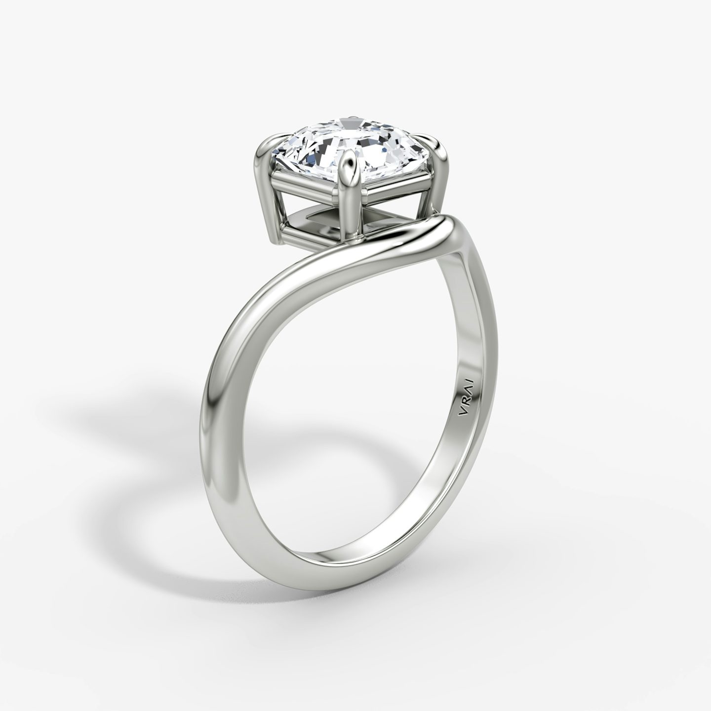 Curve | Asscher | 18k | Weißgold | bandAccent: Ohne Pavé-Besatz | diamondOrientation: vertical | caratWeight: other