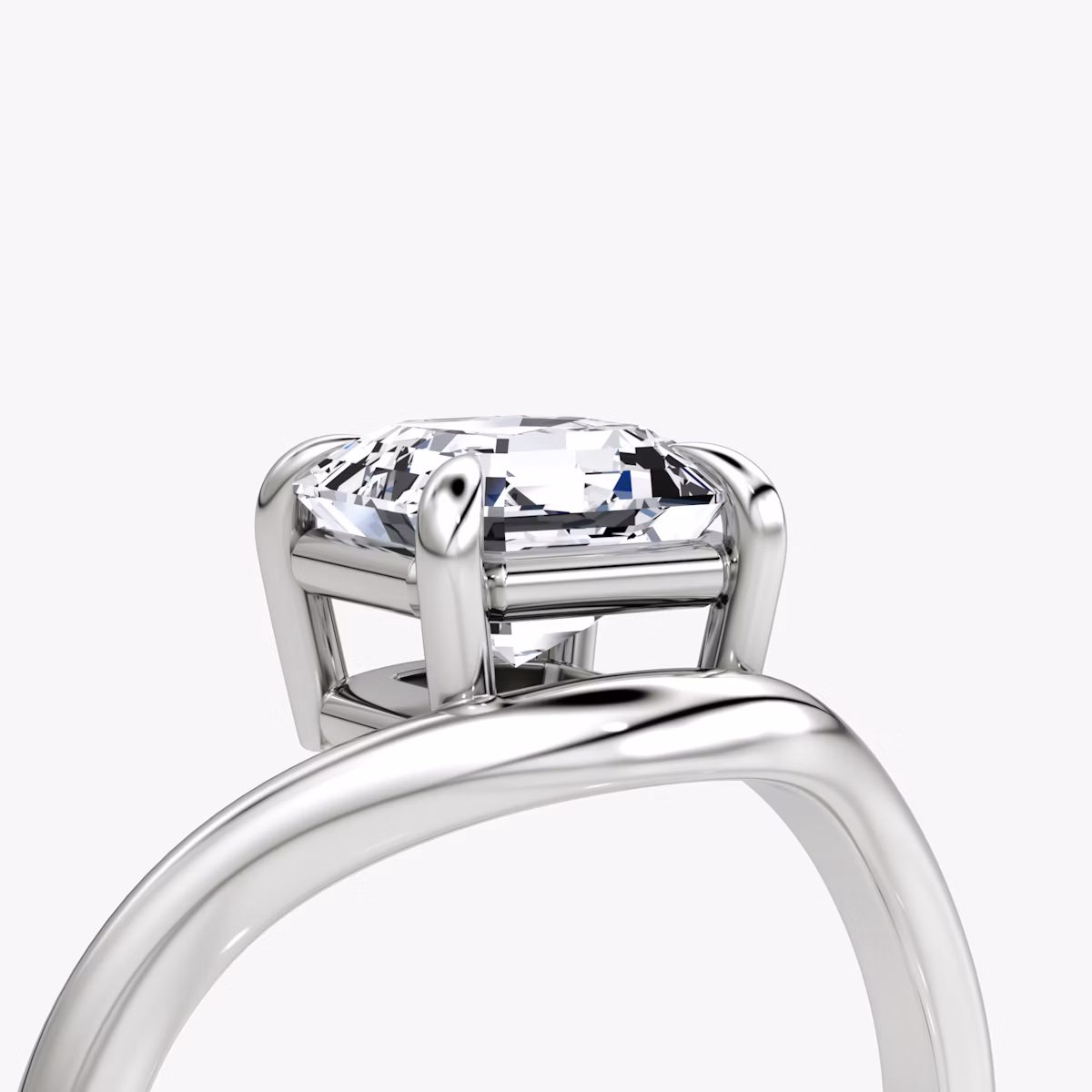 Curve | Asscher | 18k | Weißgold | bandAccent: Ohne Pavé-Besatz | diamondOrientation: vertical | caratWeight: other
