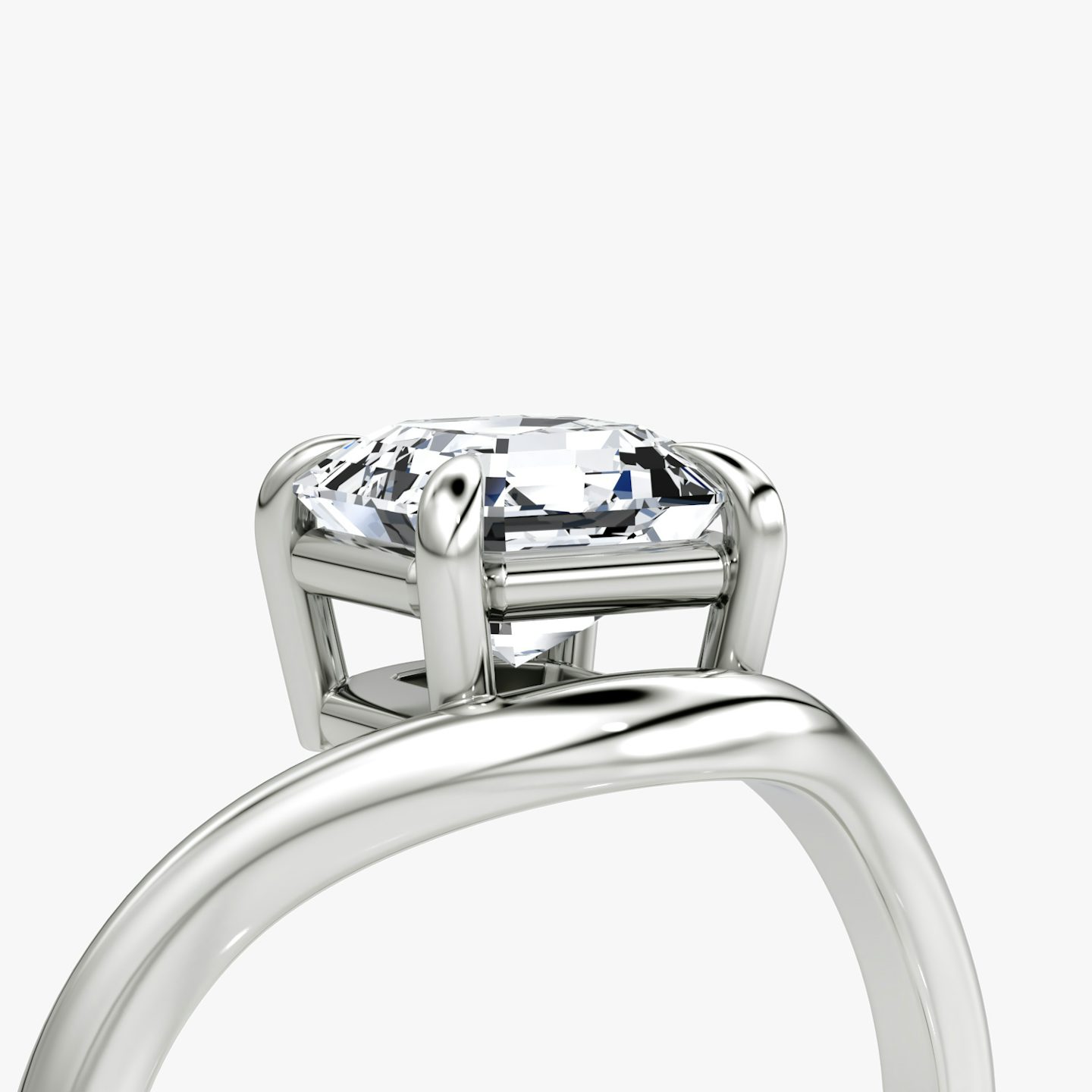 Curve | Asscher | 18k | Weißgold | bandAccent: Ohne Pavé-Besatz | diamondOrientation: vertical | caratWeight: other