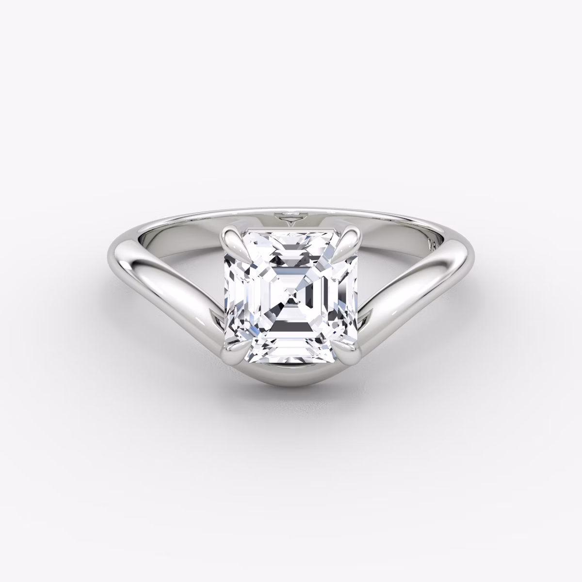 Curve | Asscher | 18k | Weißgold | bandAccent: Ohne Pavé-Besatz | diamondOrientation: vertical | caratWeight: other