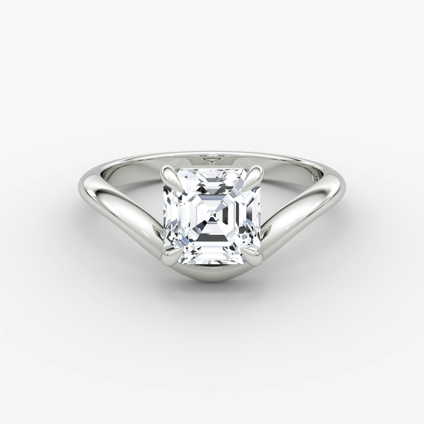 Curve | Asscher | 18k | Weißgold | bandAccent: Ohne Pavé-Besatz | diamondOrientation: vertical | caratWeight: other