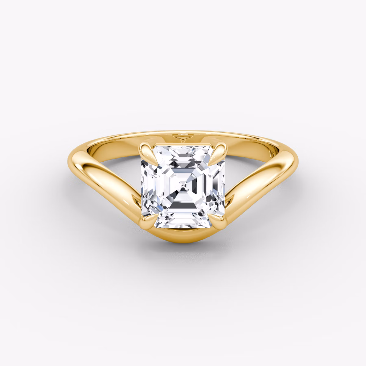 Curve | Asscher | 18k | Gelbgold | bandAccent: Ohne Pavé-Besatz | diamondOrientation: vertical | caratWeight: other
