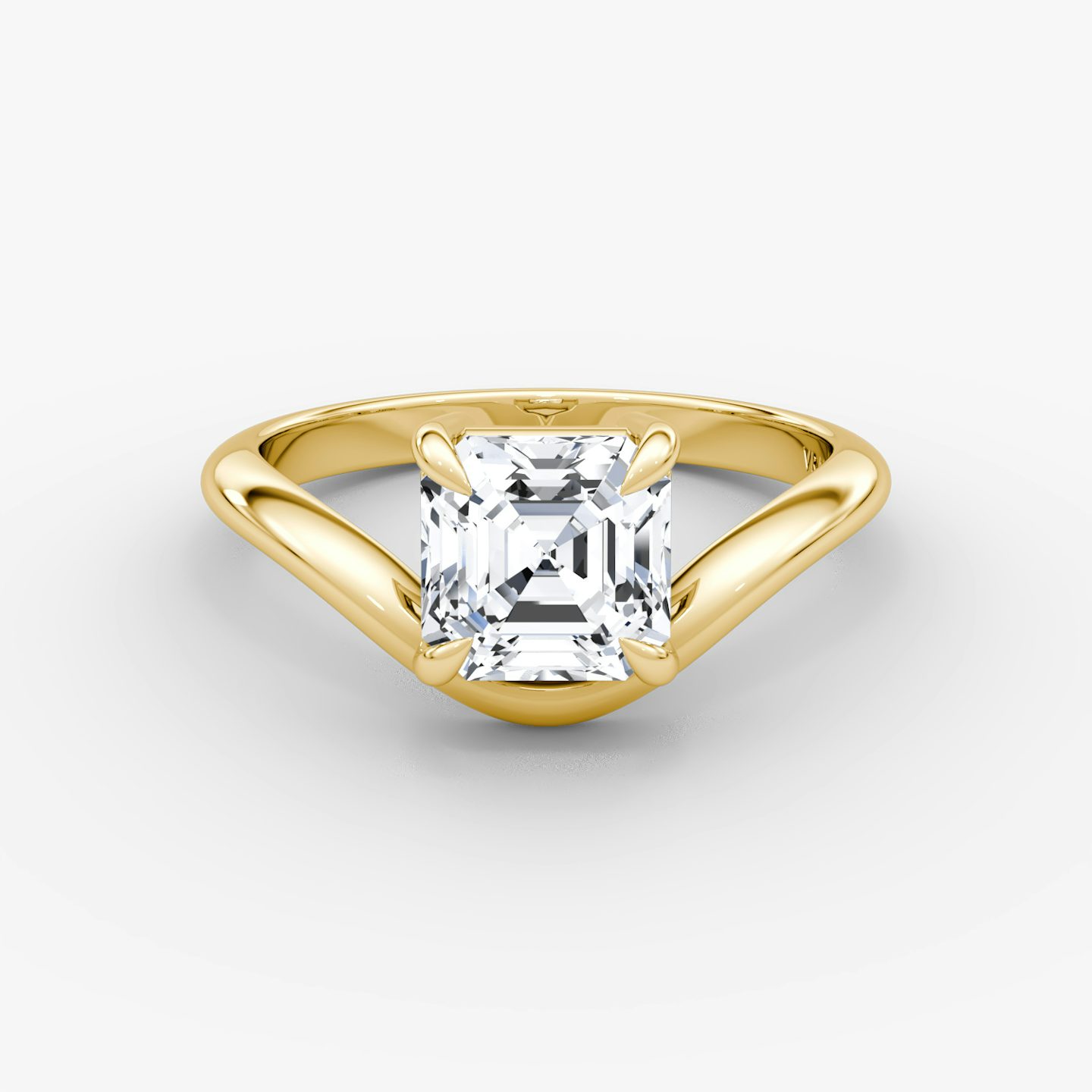 Curve | Asscher | 18k | Gelbgold | bandAccent: Ohne Pavé-Besatz | diamondOrientation: vertical | caratWeight: other