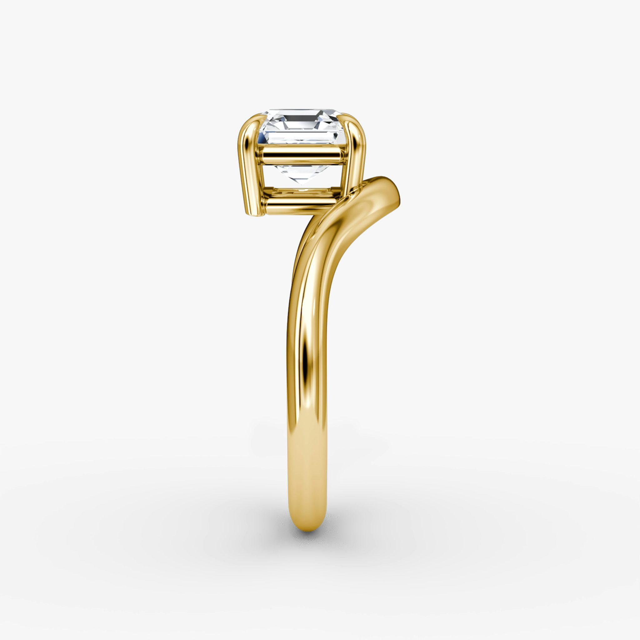 The Curve | Asscher | 18k | Yellow Gold | bandAccent: Plain | diamondOrientation: vertical | caratWeight: other