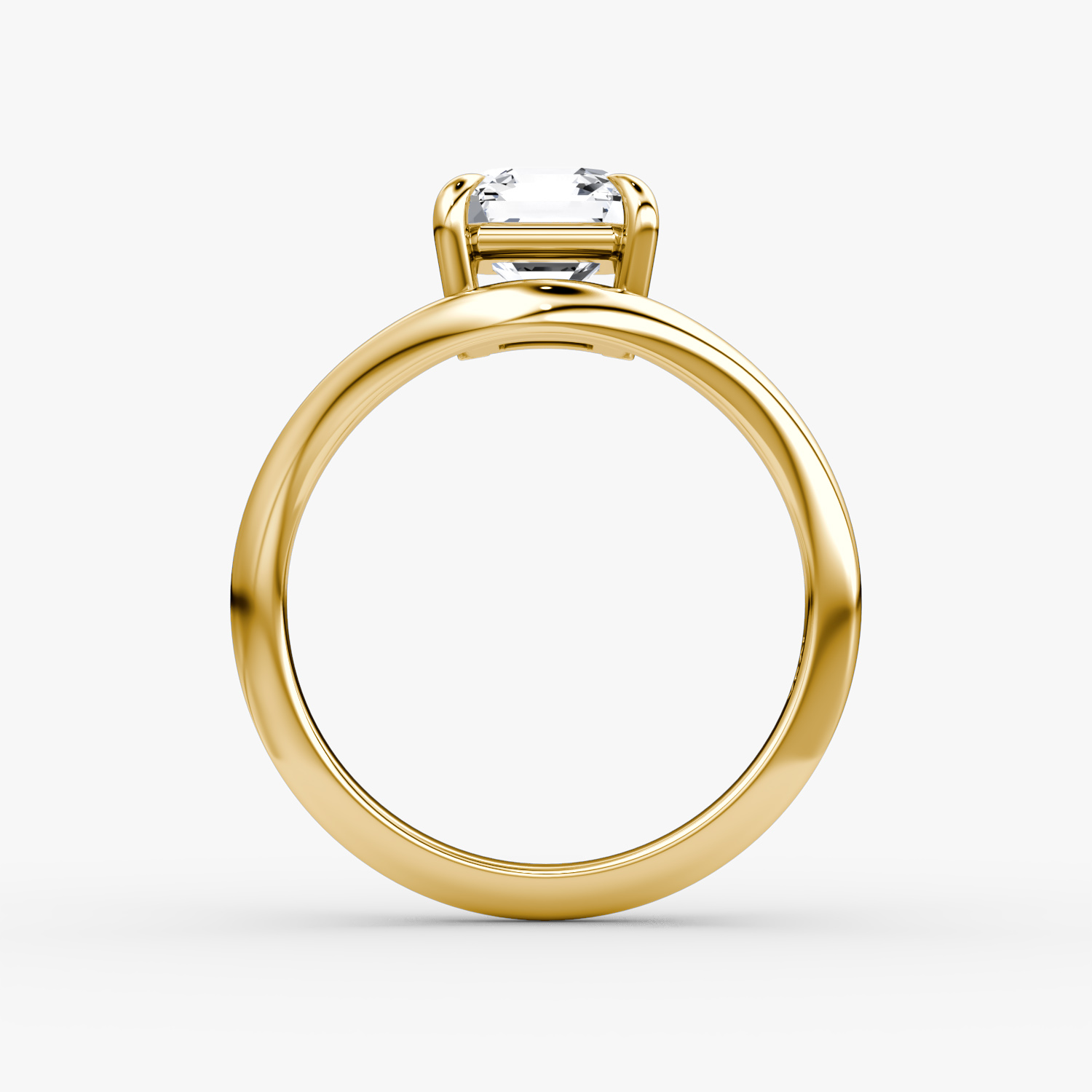 The Curve | Asscher | 18k | Yellow Gold | bandAccent: Plain | diamondOrientation: vertical | caratWeight: other
