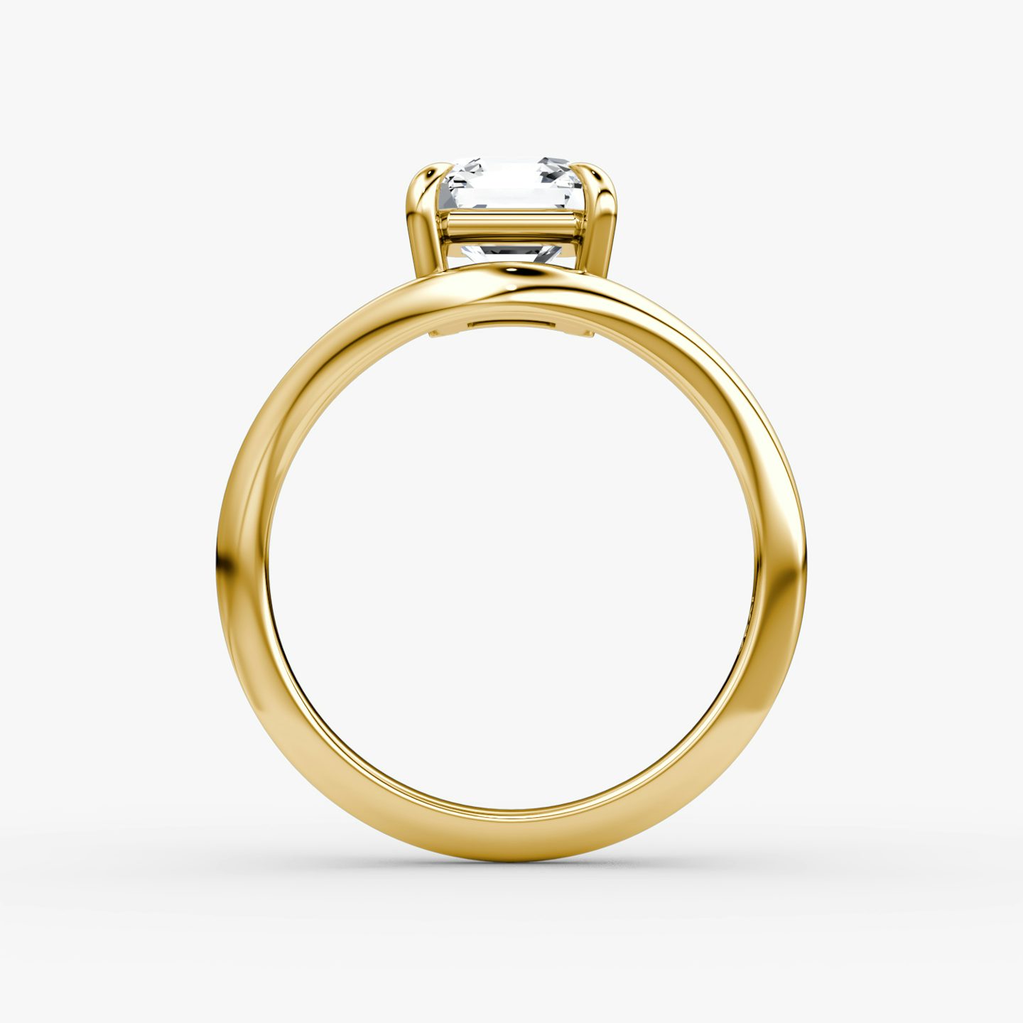 Curve | Asscher | 18k | Gelbgold | bandAccent: Ohne Pavé-Besatz | diamondOrientation: vertical | caratWeight: other