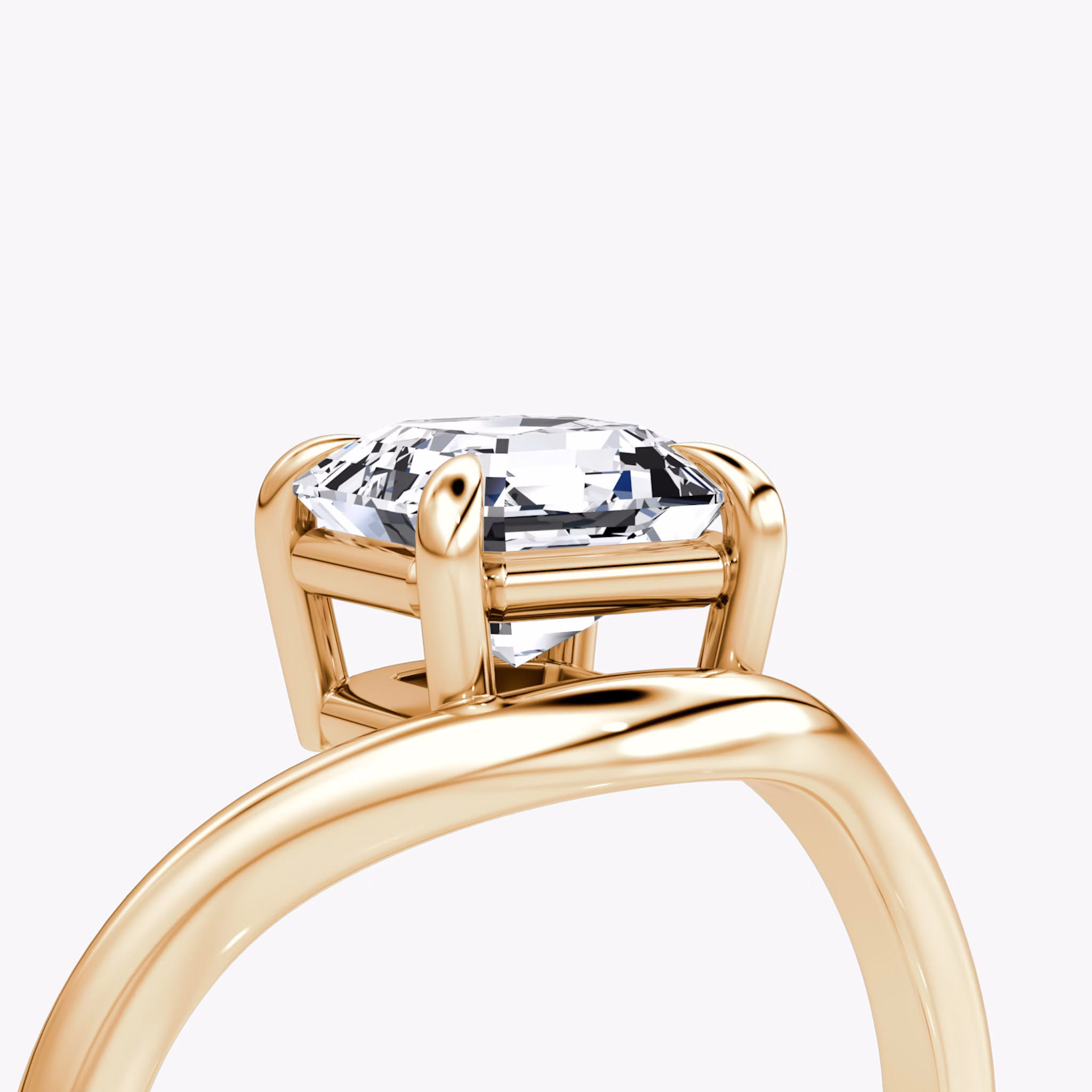The Curve | Asscher | 14k | Rose Gold | bandAccent: Plain | diamondOrientation: vertical | caratWeight: other