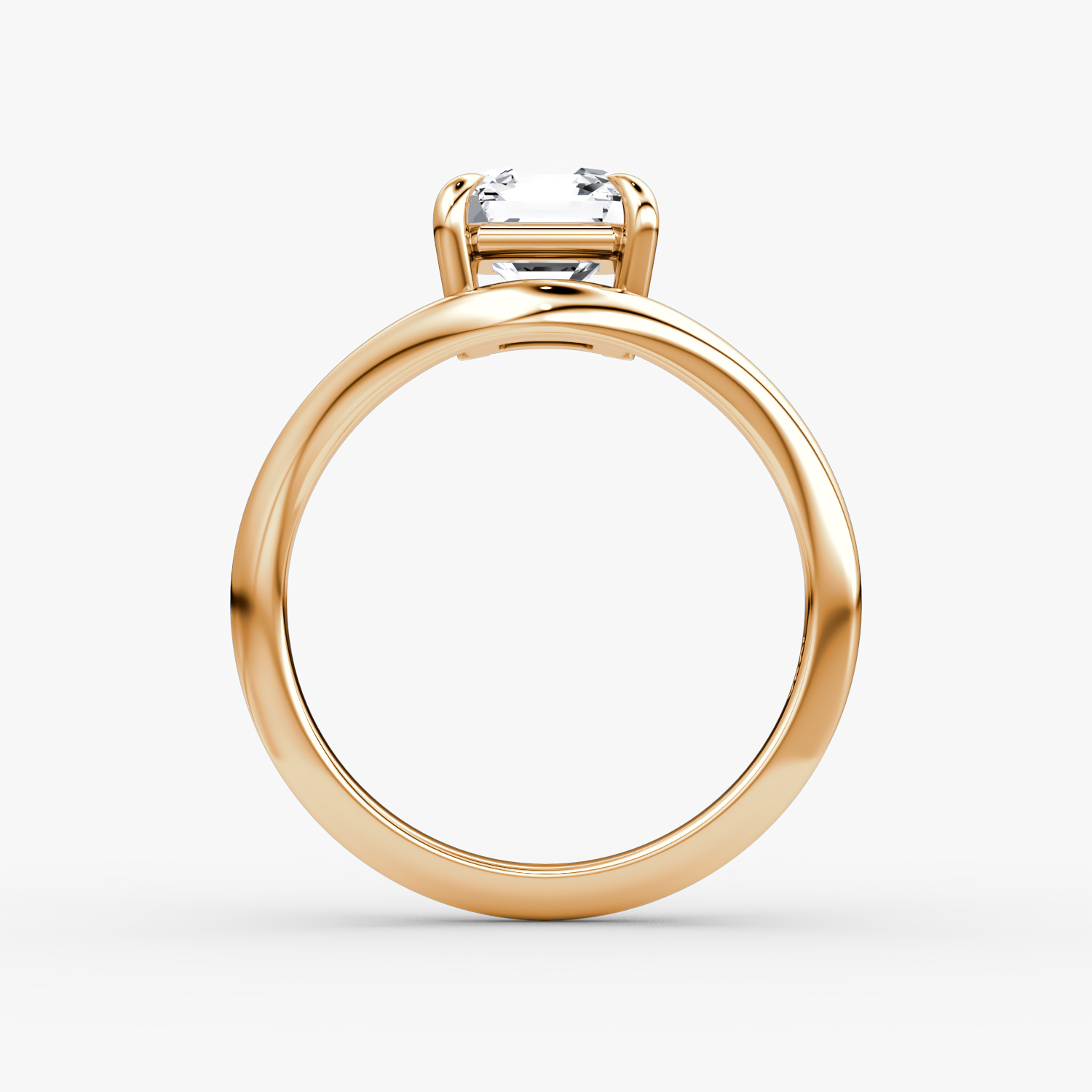 The Curve | Asscher | 14k | Rose Gold | bandAccent: Plain | diamondOrientation: vertical | caratWeight: other