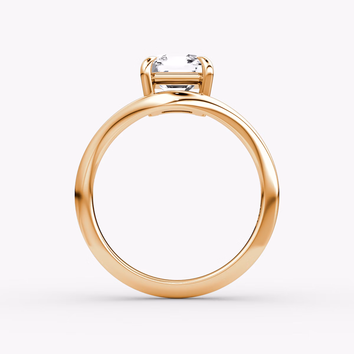 Curve | Asscher | 14k | Roségold | bandAccent: Ohne Pavé-Besatz | diamondOrientation: vertical | caratWeight: other