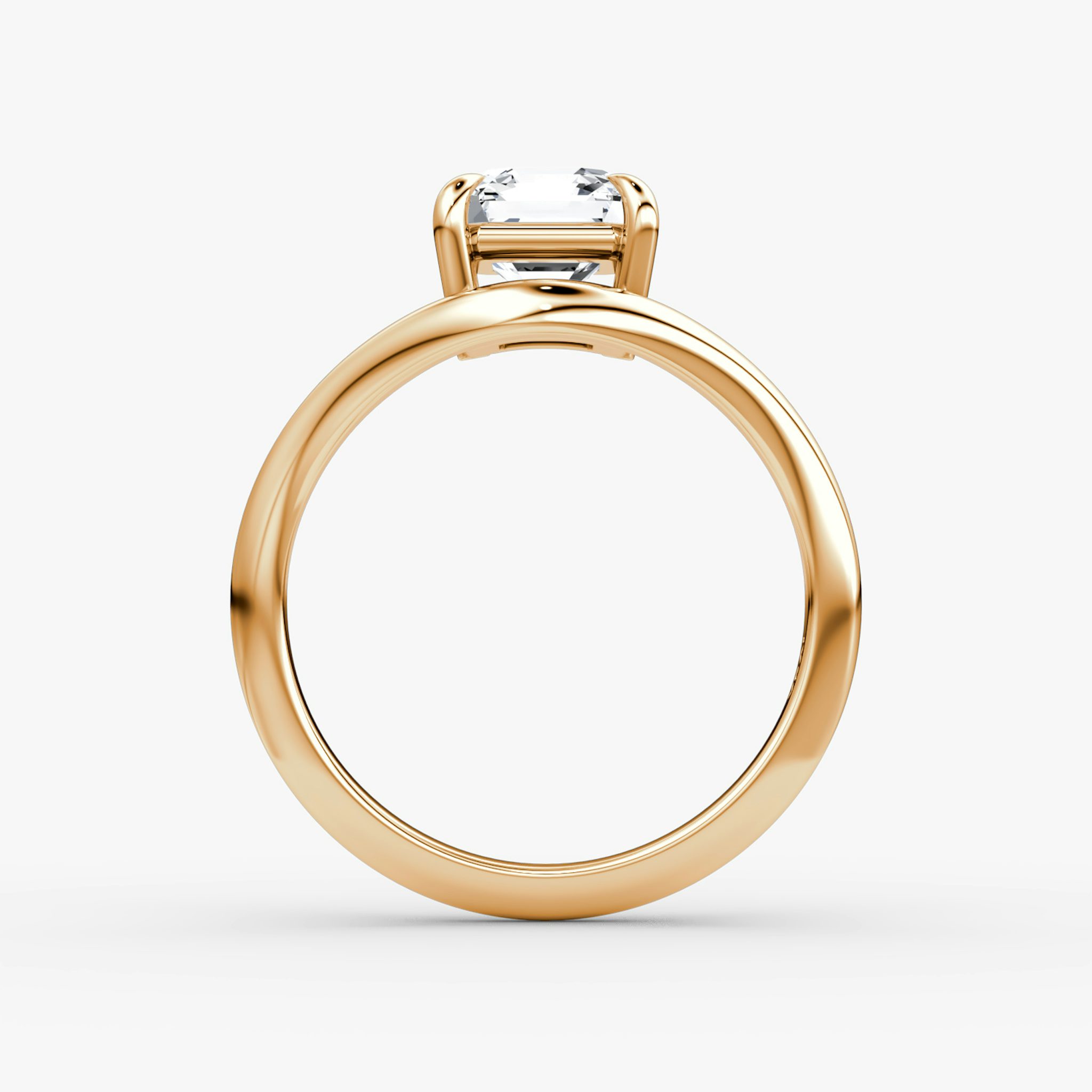 The Curve | Asscher | 14k | Rose Gold | bandAccent: Plain | diamondOrientation: vertical | caratWeight: other