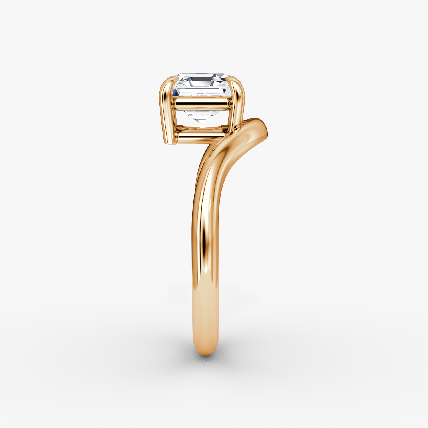 The Curve | Asscher | 14k | Rose Gold | bandAccent: Plain | diamondOrientation: vertical | caratWeight: other