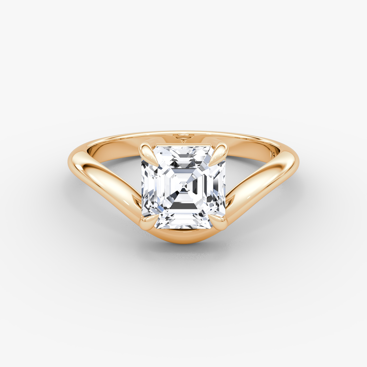 The Curve | Asscher | 14k | Rose Gold | bandAccent: Plain | diamondOrientation: vertical | caratWeight: other
