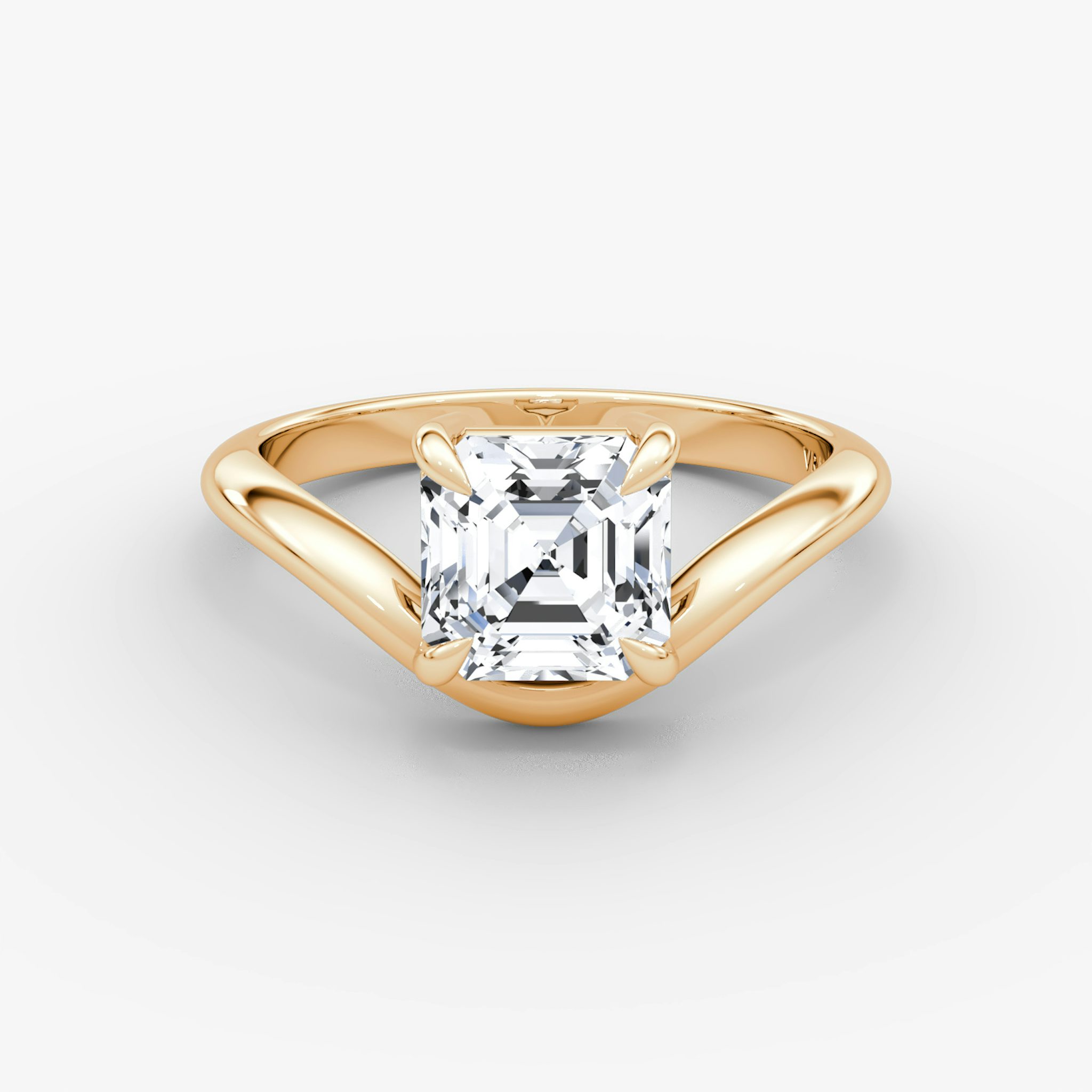 The Curve | Asscher | 14k | Rose Gold | bandAccent: Plain | diamondOrientation: vertical | caratWeight: other