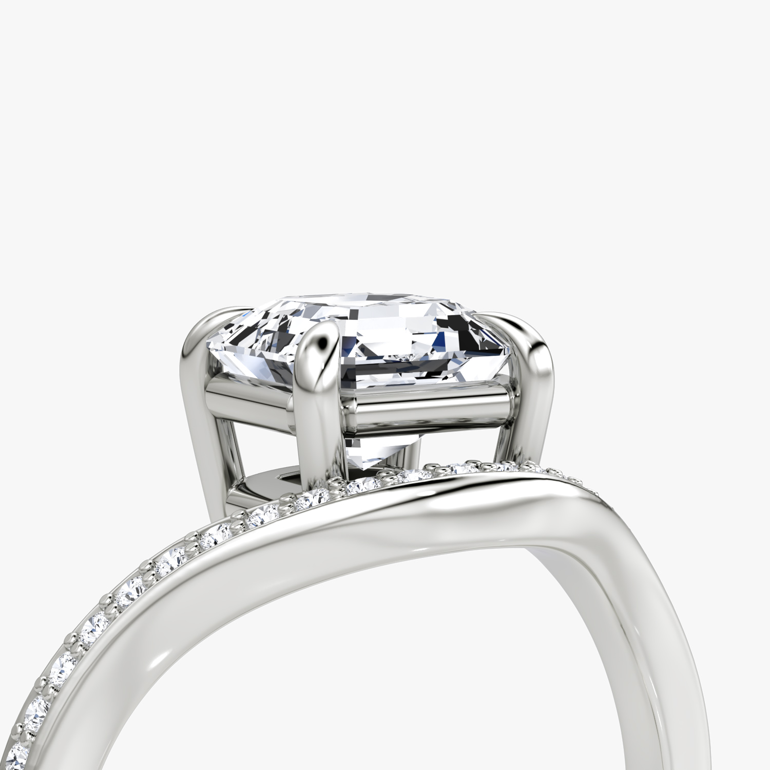 The Curve | Asscher | Platinum | bandAccent: Pavé | diamondOrientation: vertical | caratWeight: other