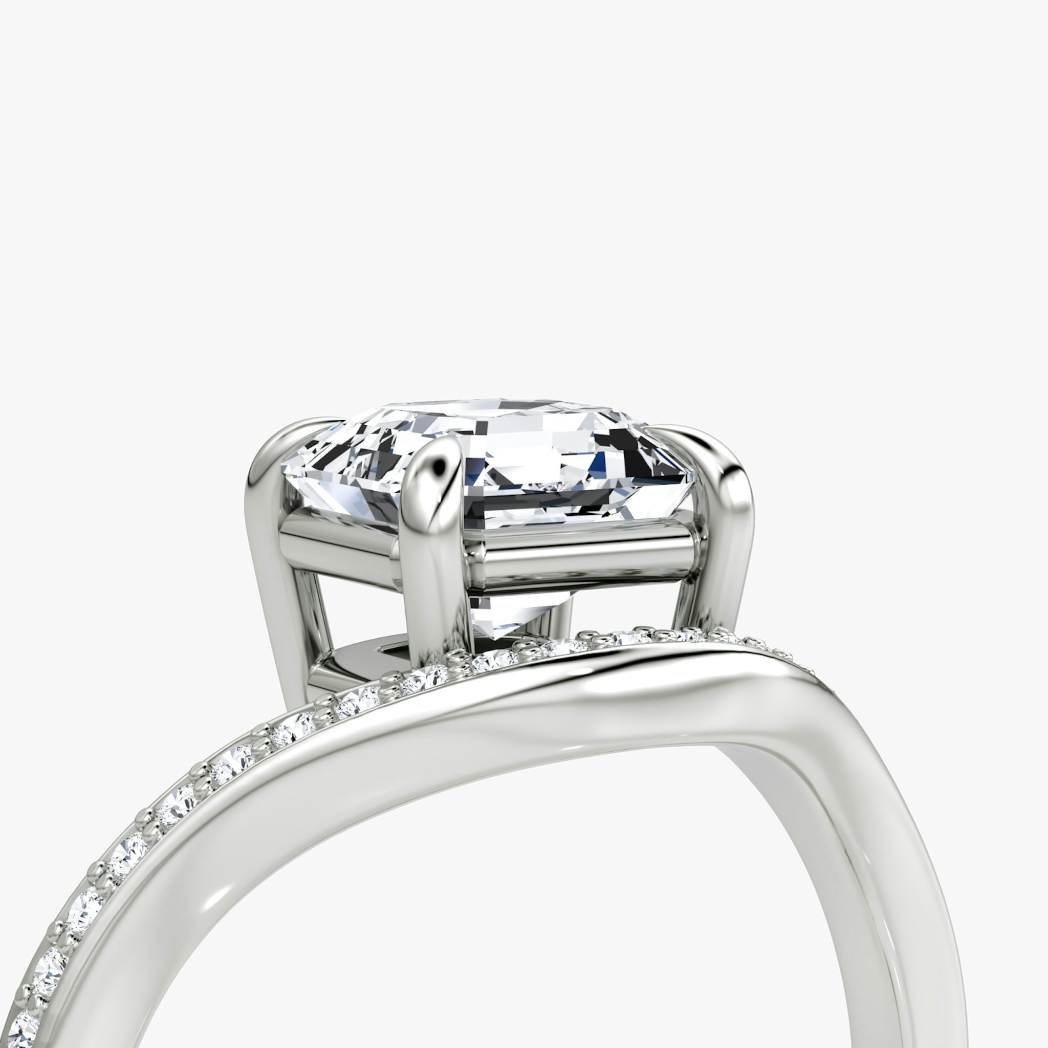 The Curve | Asscher | Platinum | bandAccent: Pavé | diamondOrientation: vertical | caratWeight: other