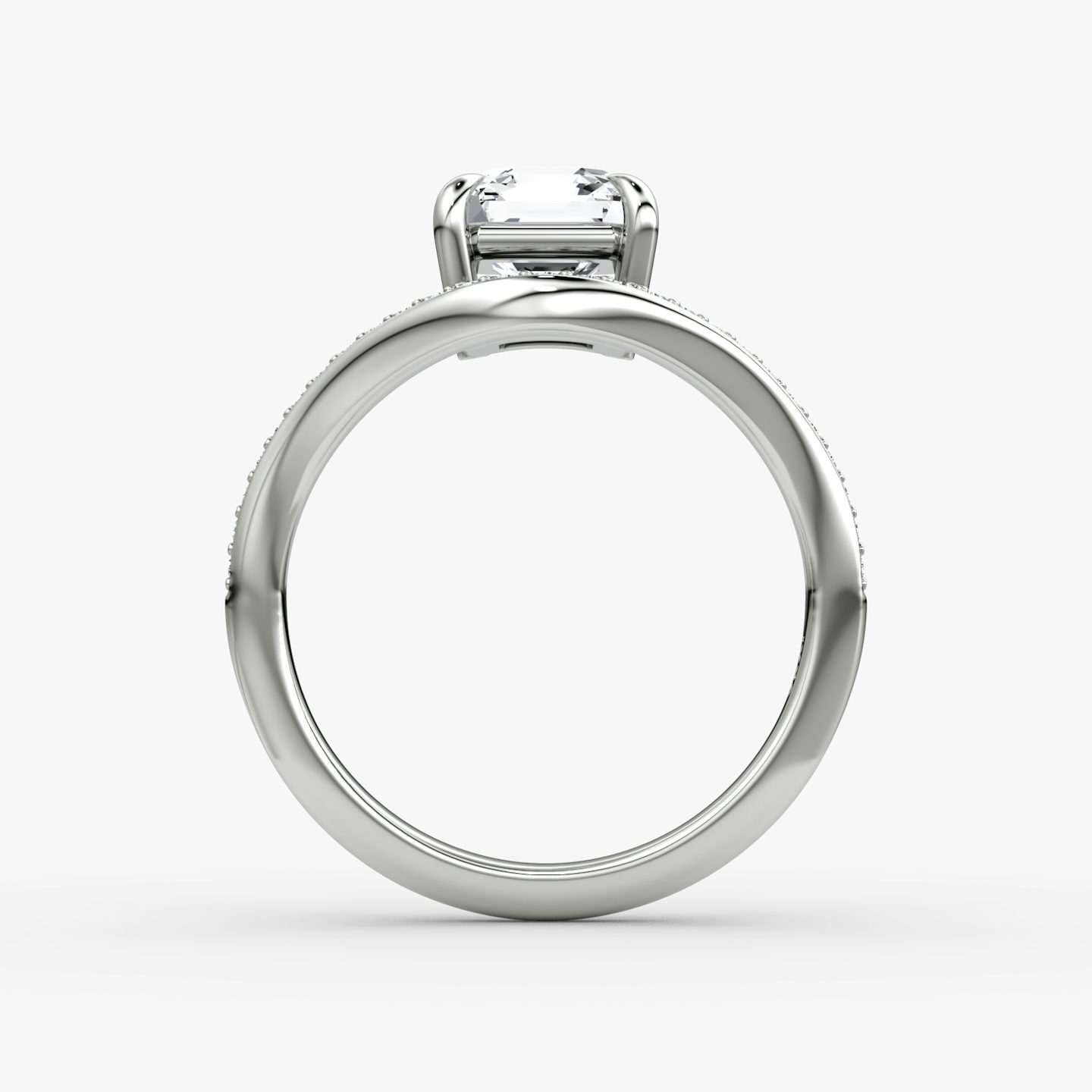 Curve | Asscher | Platin | bandAccent: Mit Pavé-Besatz | diamondOrientation: vertical | caratWeight: other