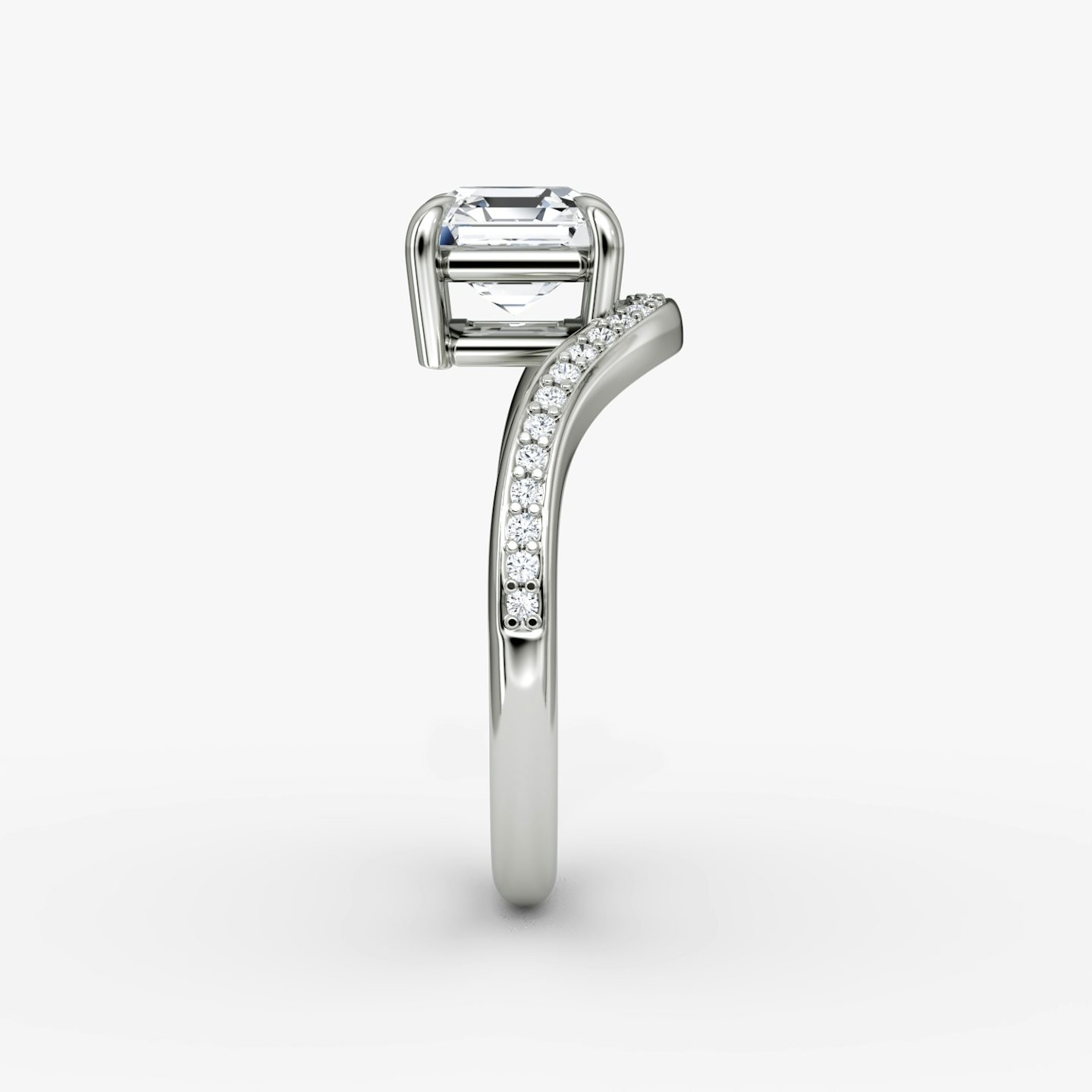 Curve | Asscher | Platin | bandAccent: Mit Pavé-Besatz | diamondOrientation: vertical | caratWeight: other